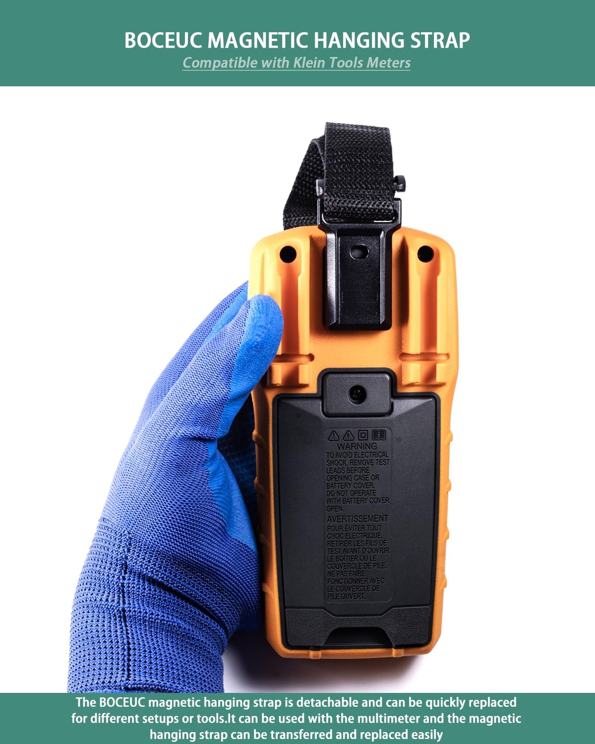 BOCEUC Magnetic Hanging Strap Hands-Free Holder for Klein Tools black