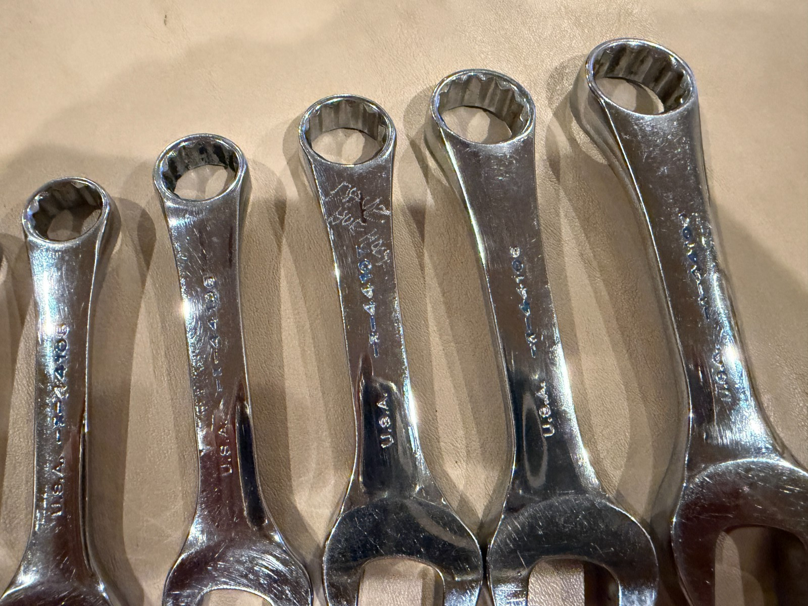 Used Craftsman Professional, 7 PC Stubby Combination Wrench Set SAE, USA made.