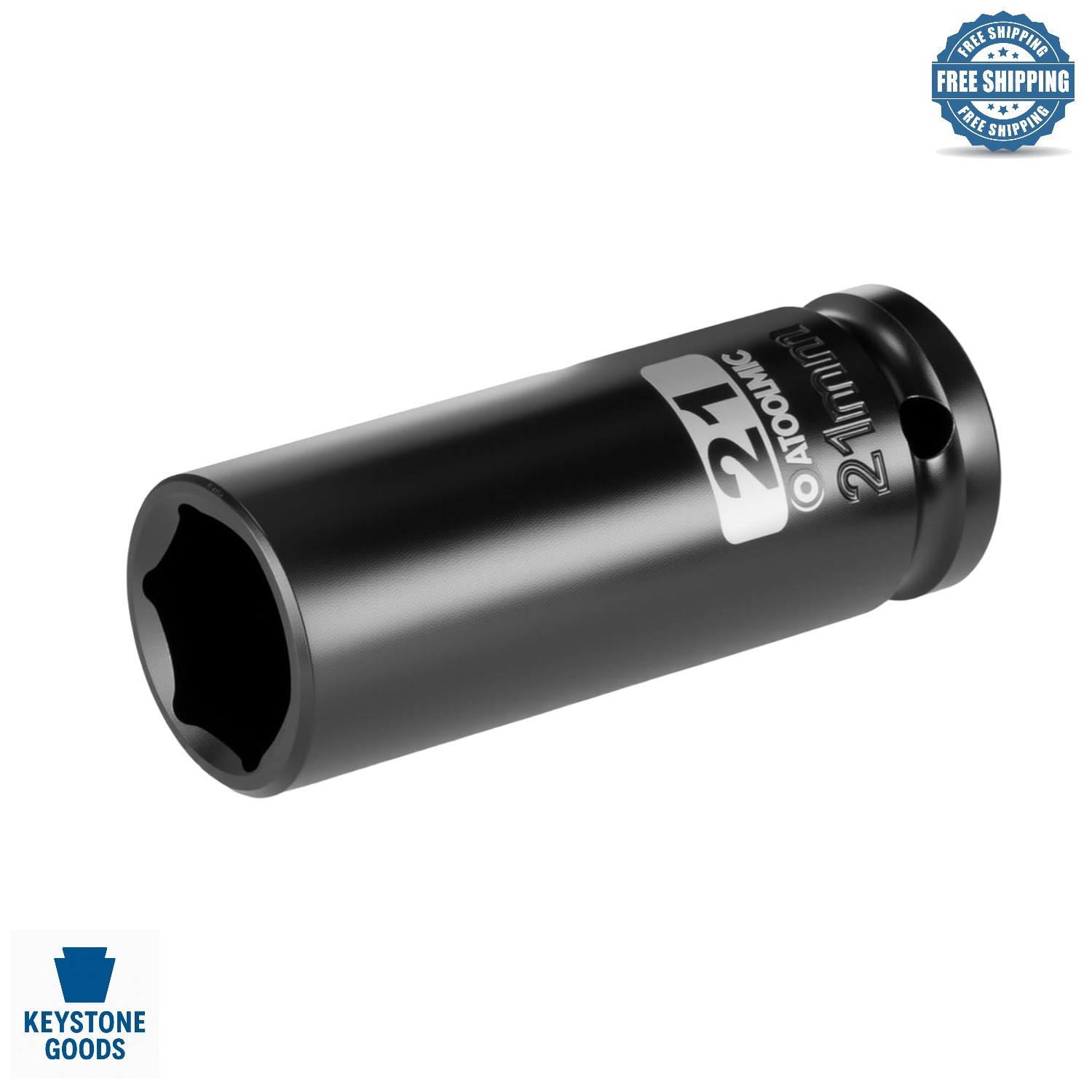 21mm 1/2″ Drive Deep Impact Socket, Chrome Molybdenum Steel, Anti-Slip & Radi…