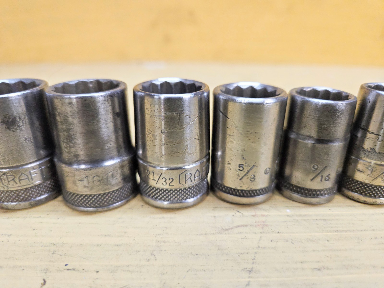 Vintage Craftsman 1/2″ Drive 11pc SAE 12pt Socket Set -BE- Circle U USA