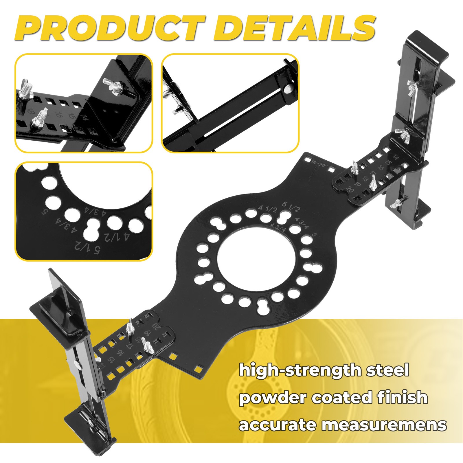 5-Lug Pattern 14″-22″Wheel Fitment Simulator Tool Tire Size For Measuring Mockup