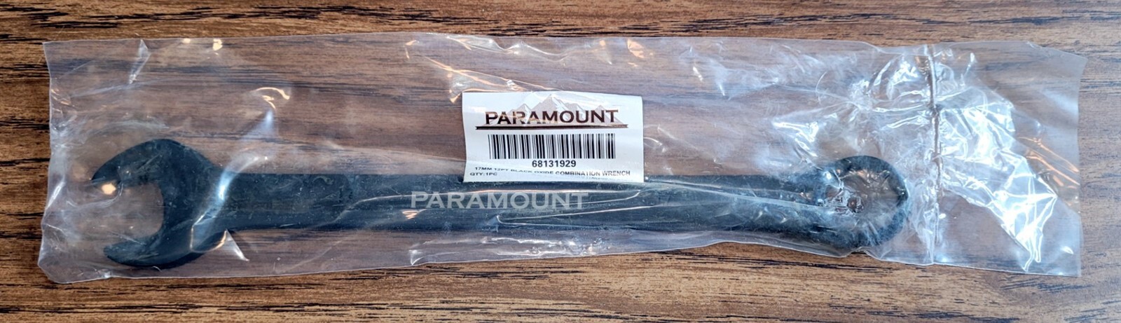 PARAMOUNT COMBINATION WRENCH 17MM 12PT CHROME VANADIUM STEEL BLACK FINISH