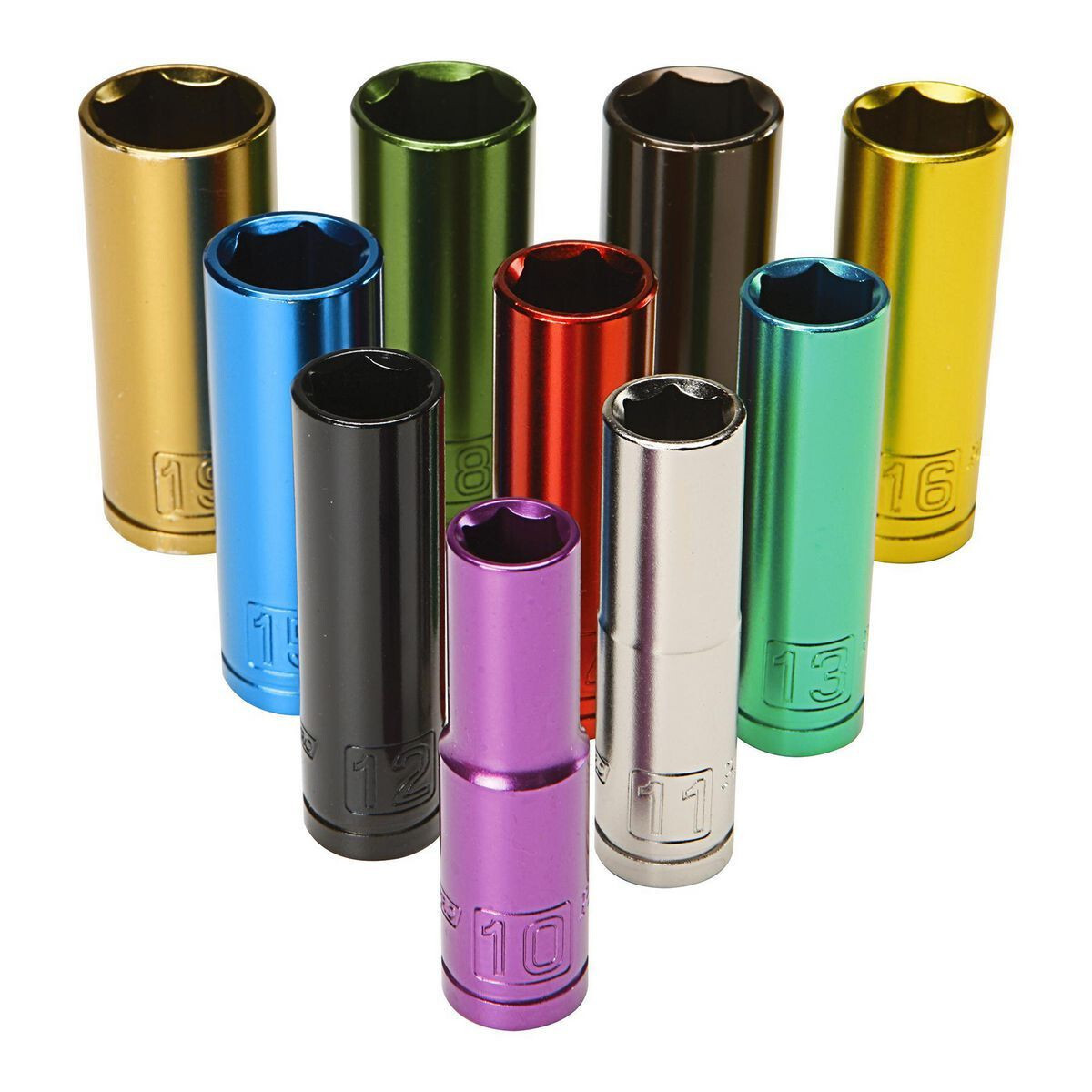 Socket Set 3/8″ Drive Color Coded Deep Wall 10pc (Metric) | Free US Shipping!