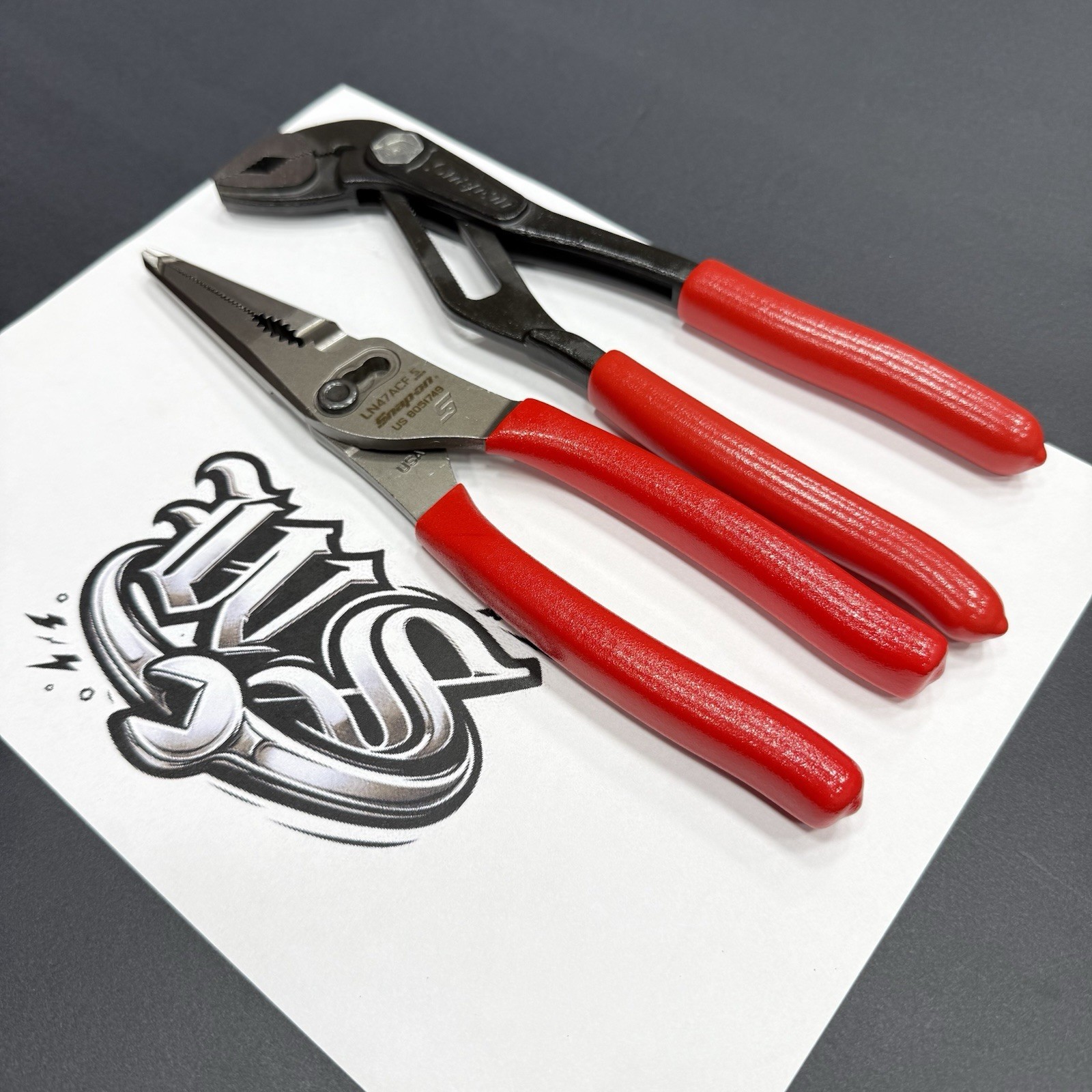 Snap-on Tools USA NEW 2pc RED Soft Grip Assorted Pliers Set LN47ACF AWPBX10