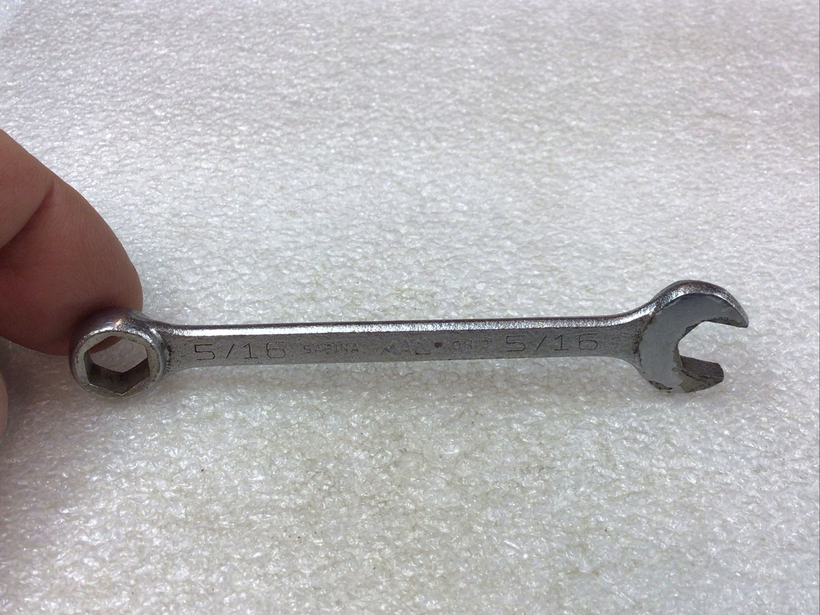 MAC TOOLS#CH10 – 5/16”, SAE, 6 PT., CHROME, SHORT, COMBO. WRENCH (Sabina Ohio)