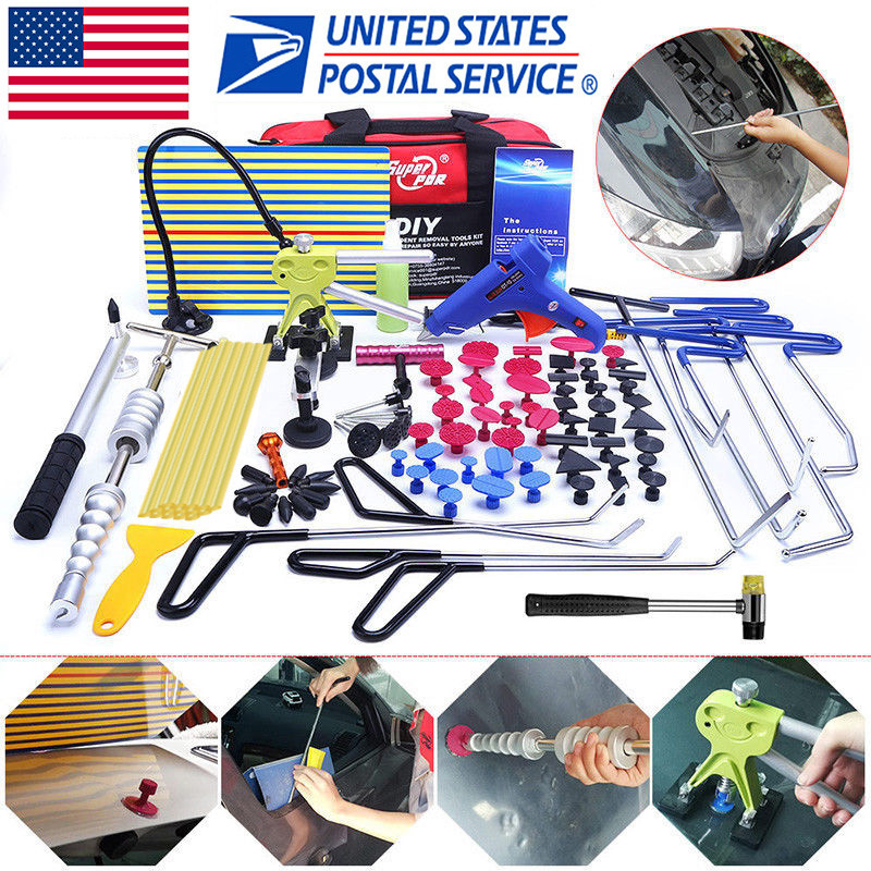 109× US PDR Tools Paintless Dent Repair Push Rods Hail Puller Lifter Hammer Tail