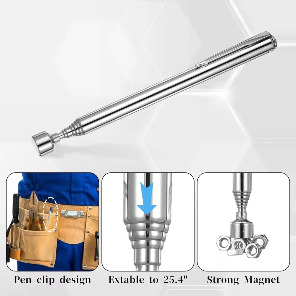 Telescopic Magnetic Pick Up Tool Long Reach Magnet Extendable Extending 3lb Pen