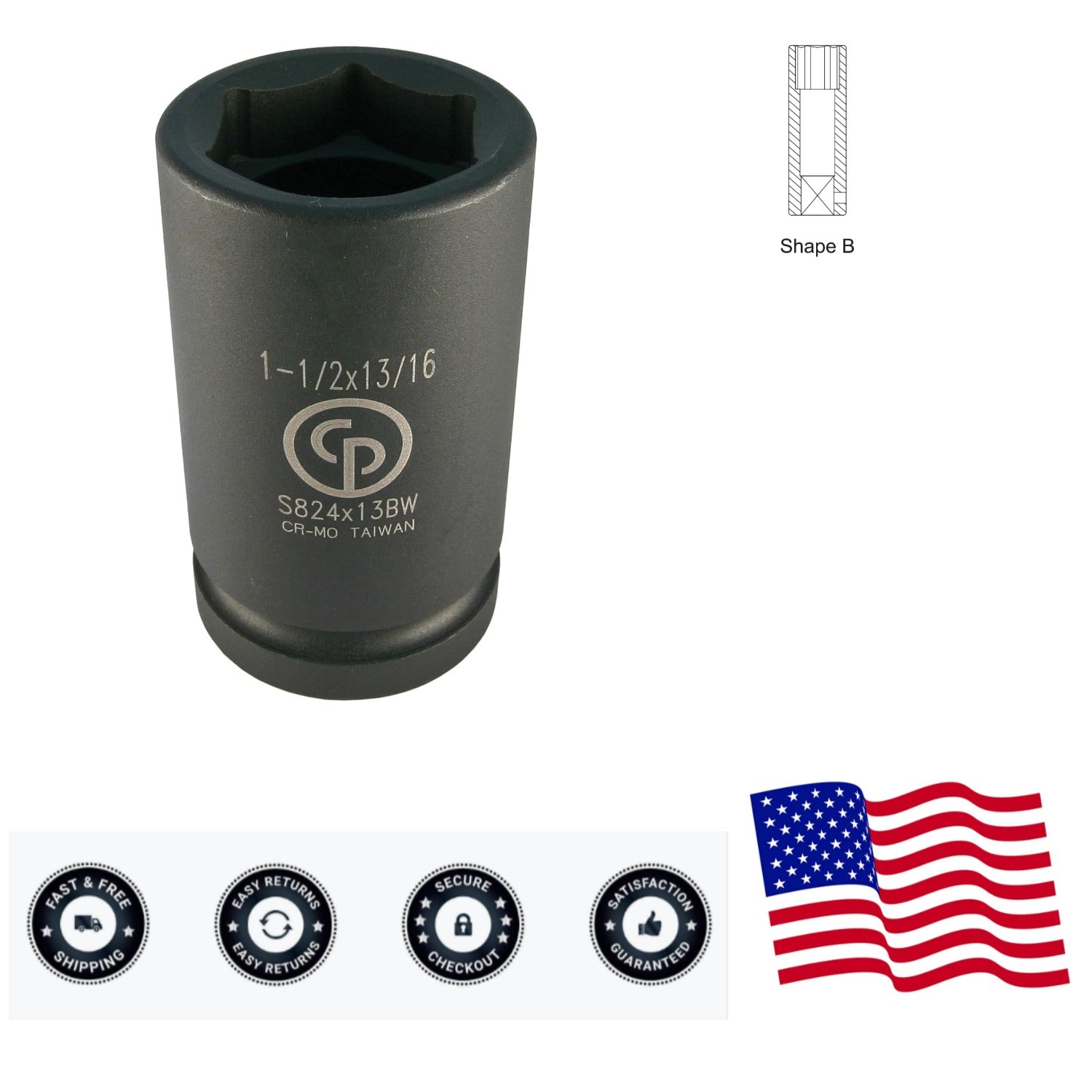 1-1/2 x 13/16 Inch Combination Budd Wheel Socket – Safety and Precision Fit