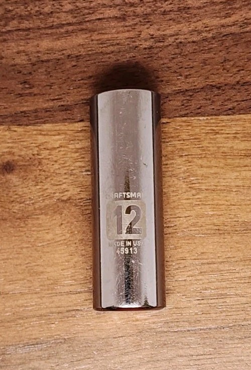 Craftsman USA 12mm Deep Well Socket 6 Point 1/4″ Drive 45913 Easy Read