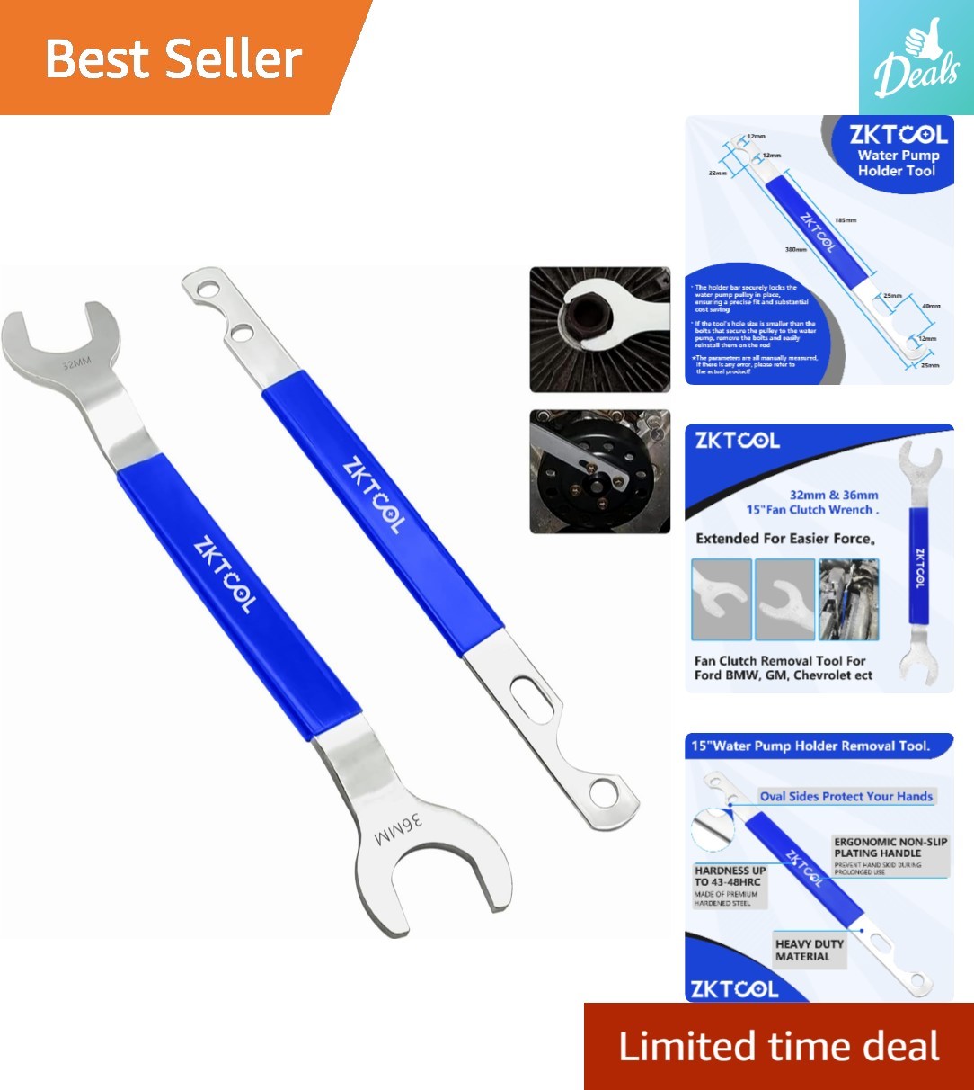 Alloy Steel Fan Clutch Wrench Set – 32mm & 36mm for Easy Vehicle Maintenance