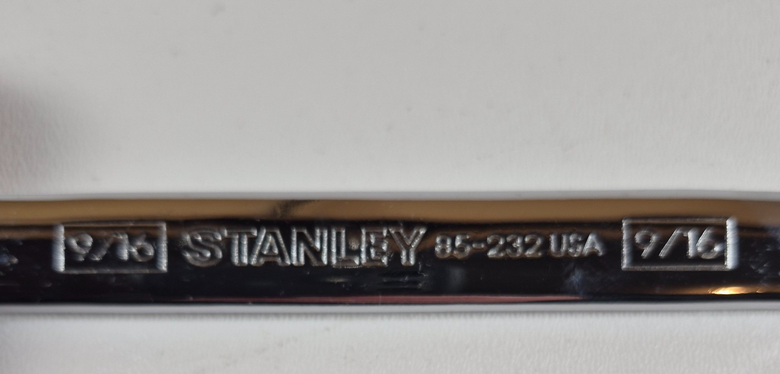 NEW NOS Stanley 9/16” 12-Point Combination Wrench 85-232 USA Chrome Tool