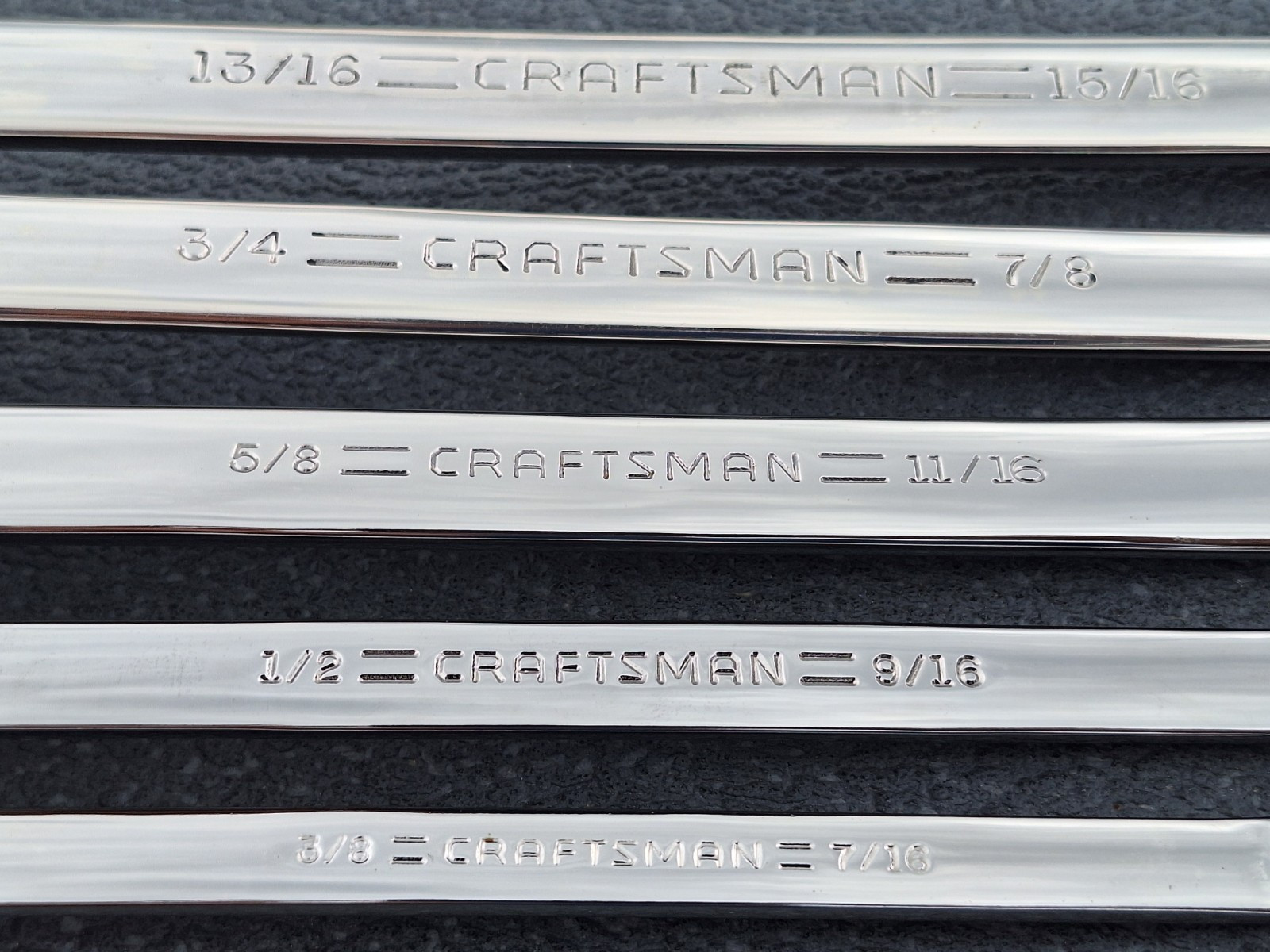 Craftsman Professional USA NOS Deep Offset Polish SAE Wrench Set 5 pcs «2 used»