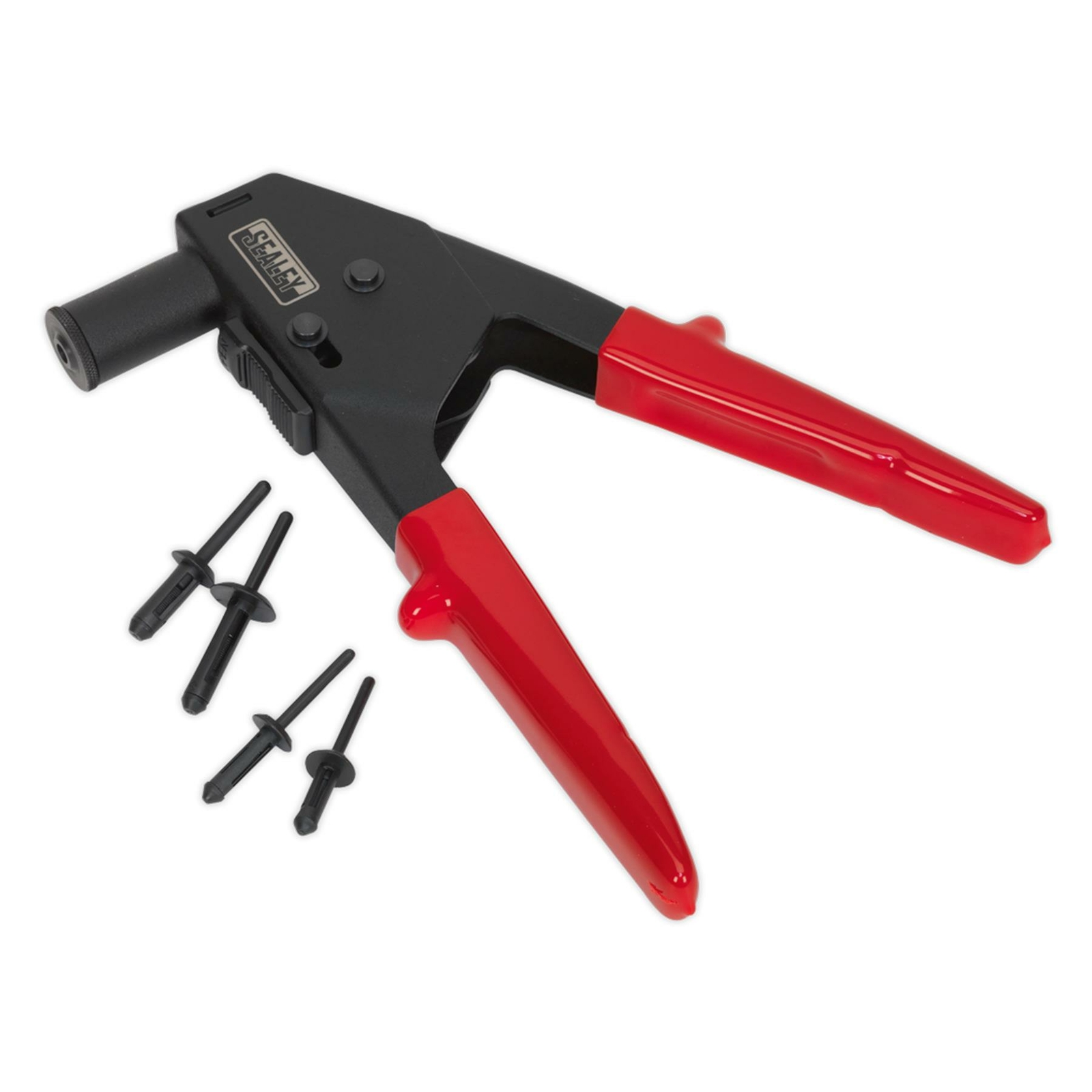 Sealey Plastic Riveting Kit With 40pcs Of Rivet Hand Riveter Tool Car Body 220mm