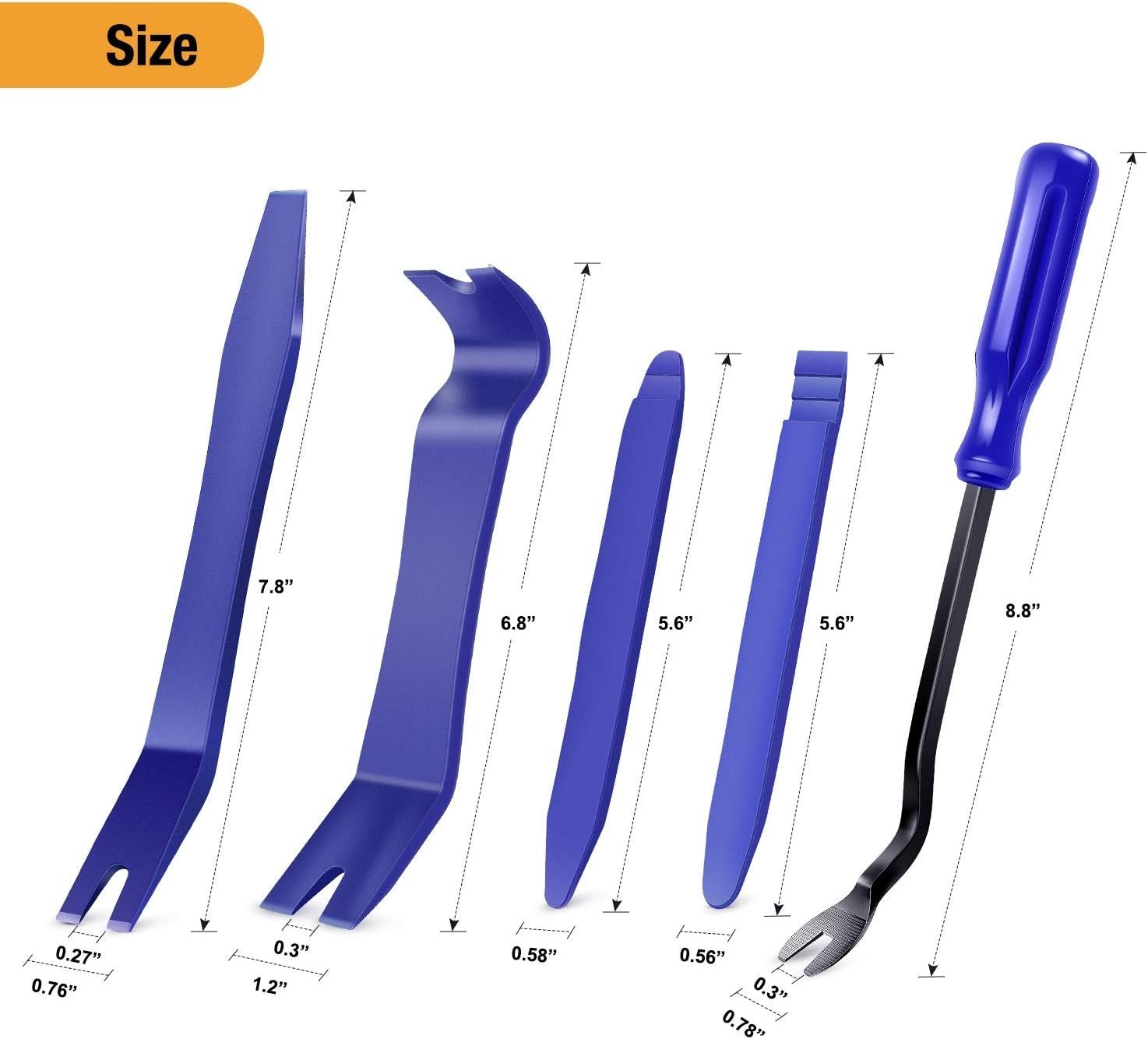 5PCS Auto Trim Removal Tool Kit No-Scratch Pry Tool Kit for Car Door Clip Pan…