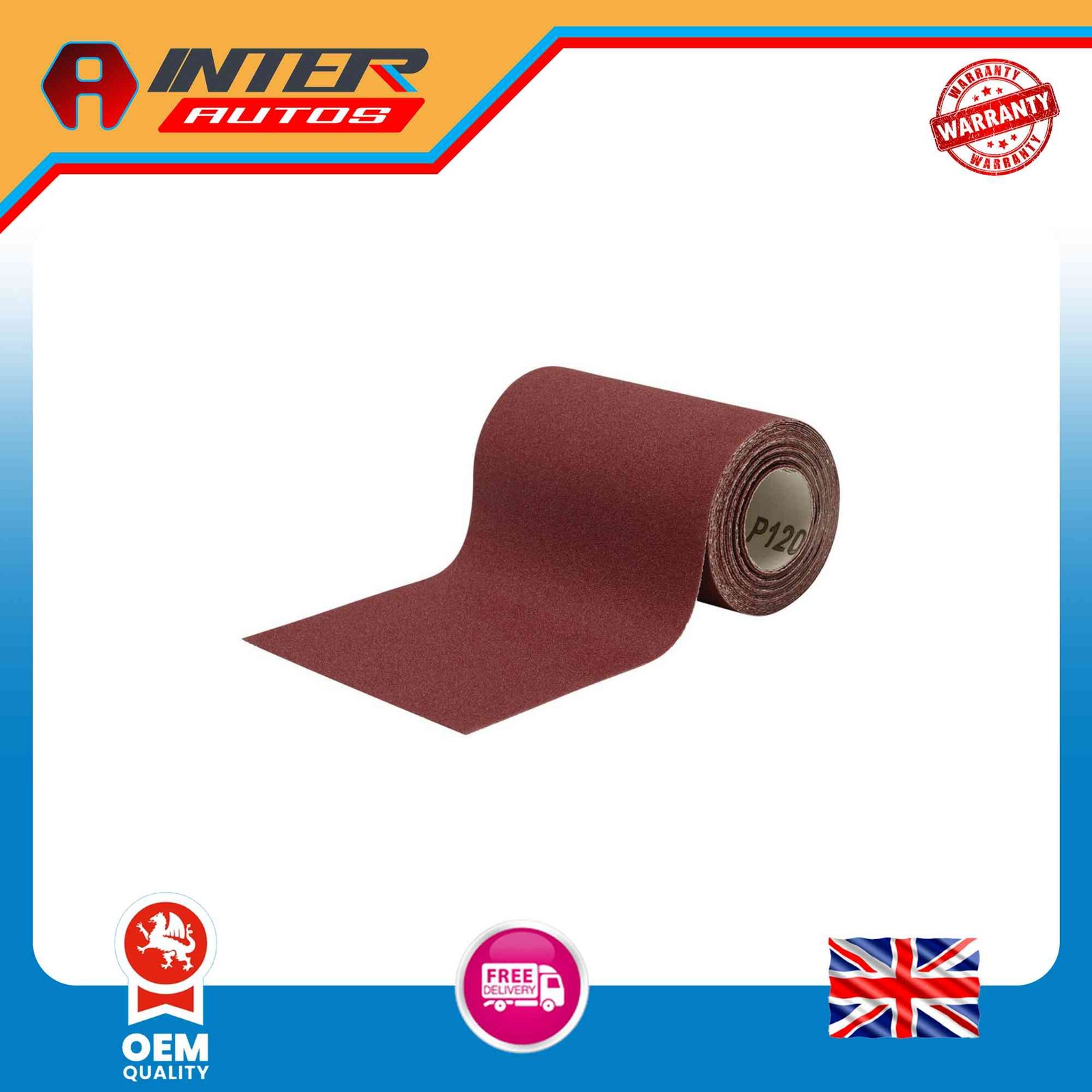Draper General Purpose Sanding Roll, 115mm x 5m, 120 Grit 89529
