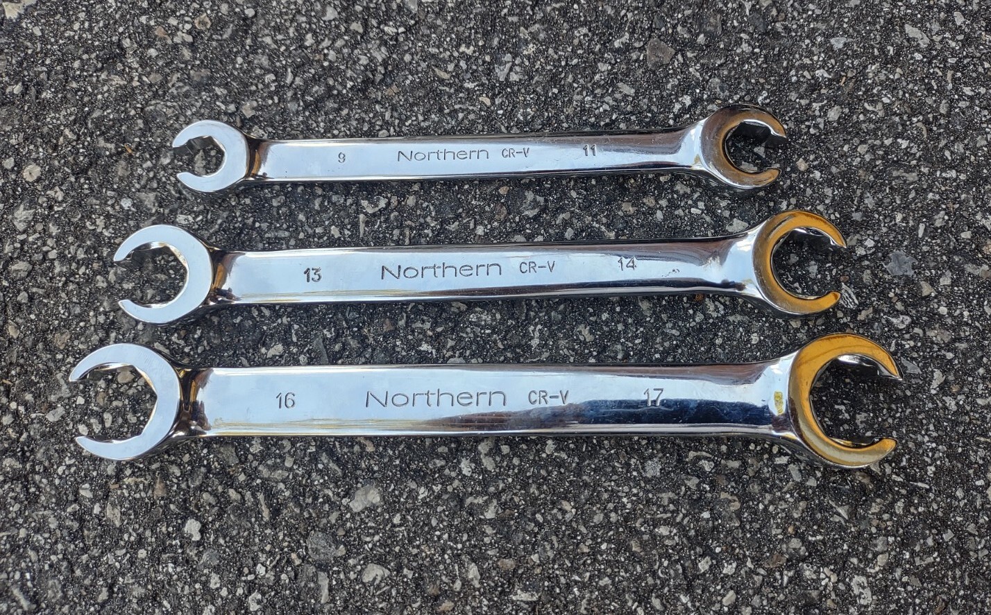 Northern CR-V Flare Nut Metric Wrench Wrenches Lot Of 3