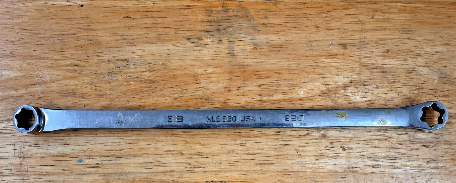 Pre Owned Snap-On Inverted Torx Long Double Box Wrench E18 XLE1820 E20 10°