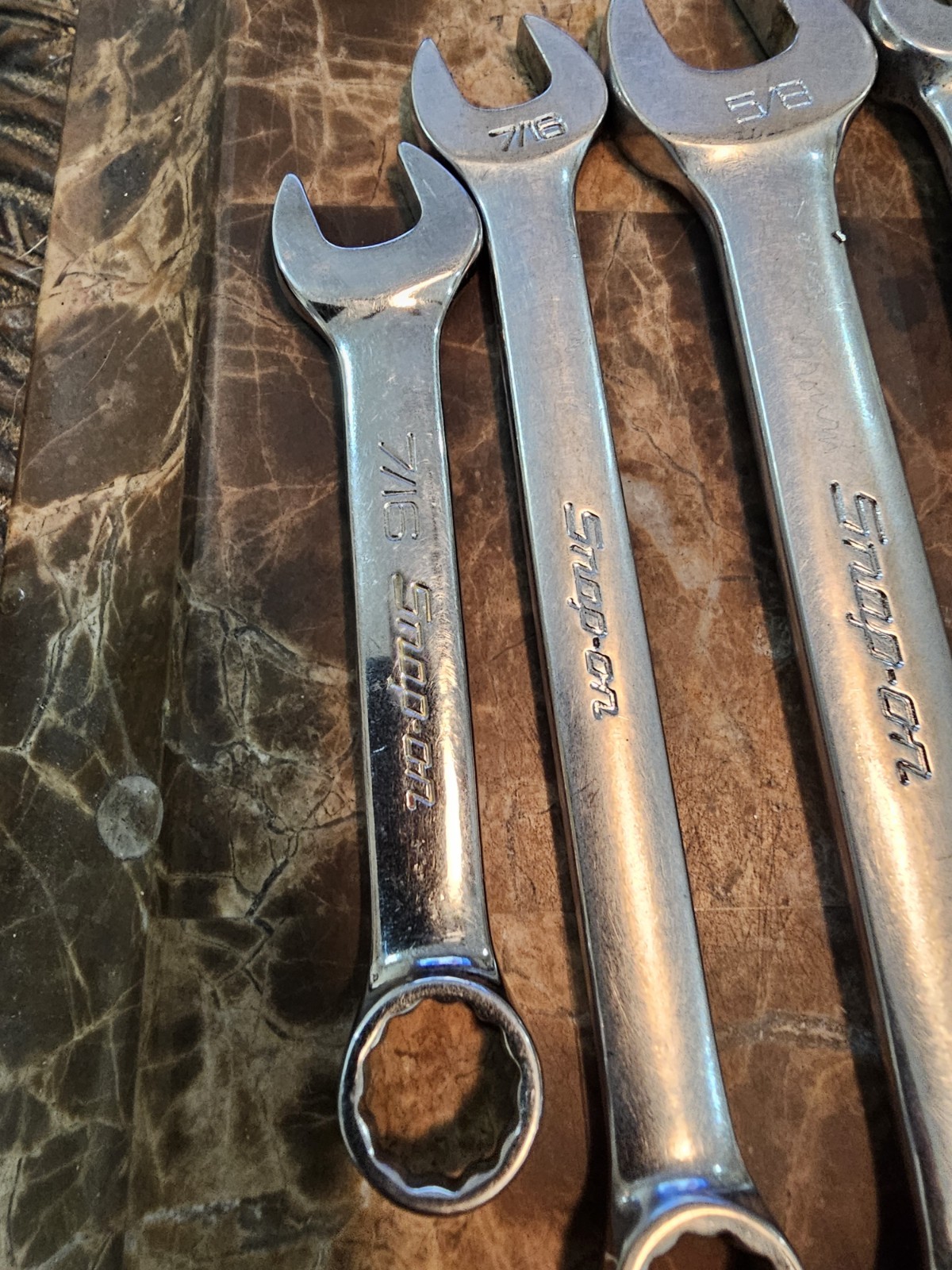 Snap-on Wrench Lot 9 Pc OEX OEXM OXI RXSM SAE METRIC 12 21 15/16 7/8 11/16 7/16