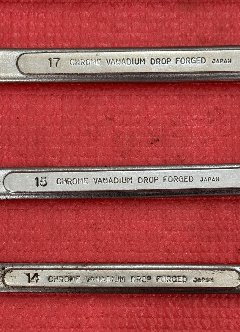 Vintage Truecraft tools 3PC B714, B715, B717 Flex Socket Combo Wrench Metric Set