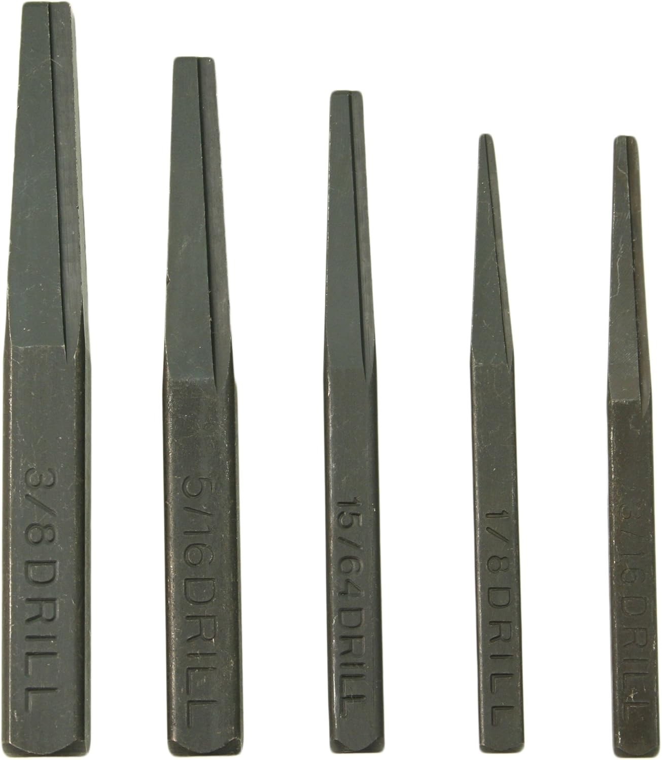Versatile 5-Piece Screw Extractor Set with Tapered Design for All Fastener Types