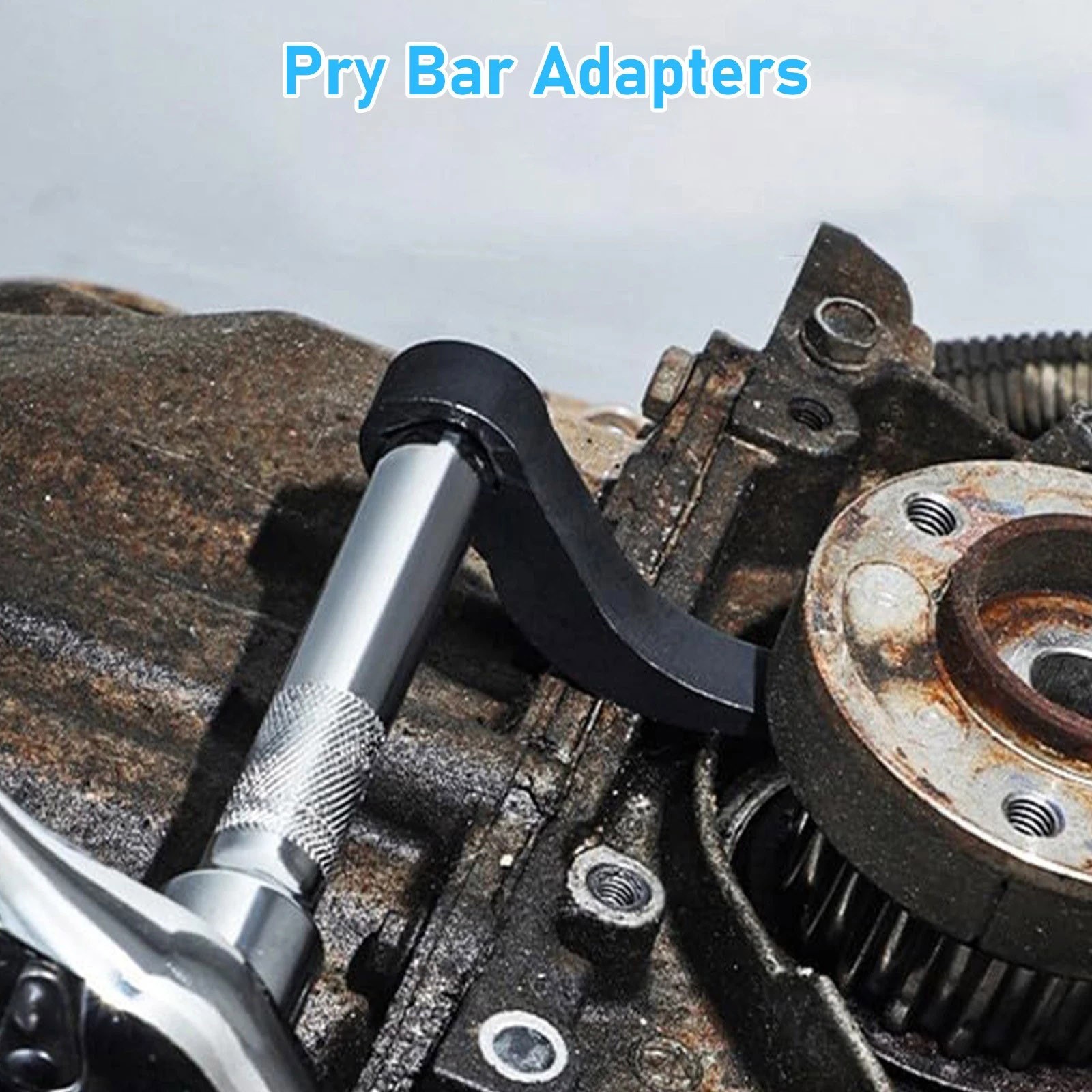 3 PCS Multi Angle Pry Bar Head Adapter for Ratchet Breaker Bar Drive Shaft Work