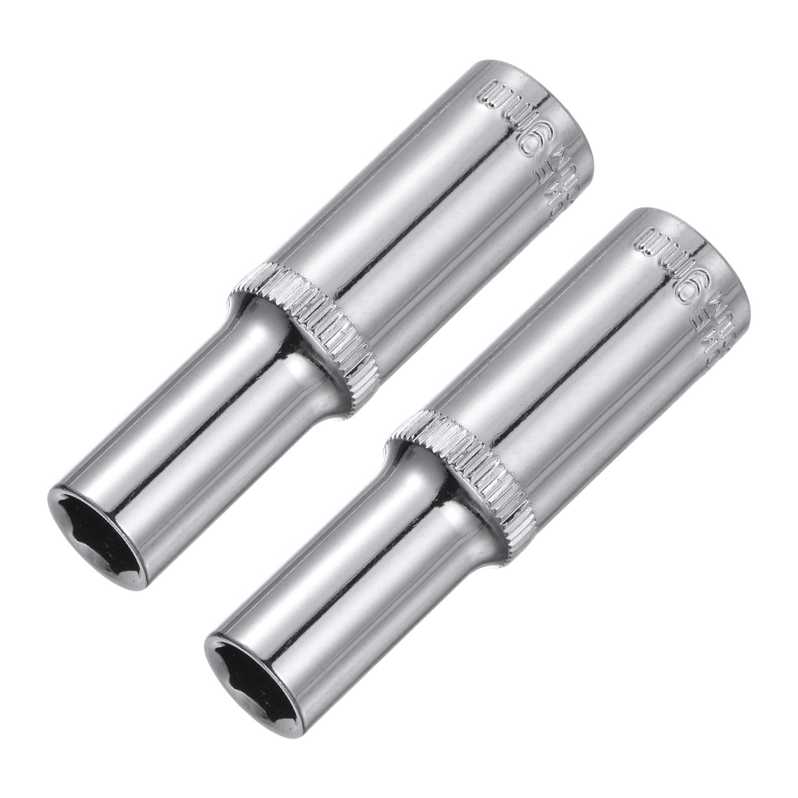 2Pcs 3/8-inch Drive 9mm Cr-V 6-Point Deep Socket
