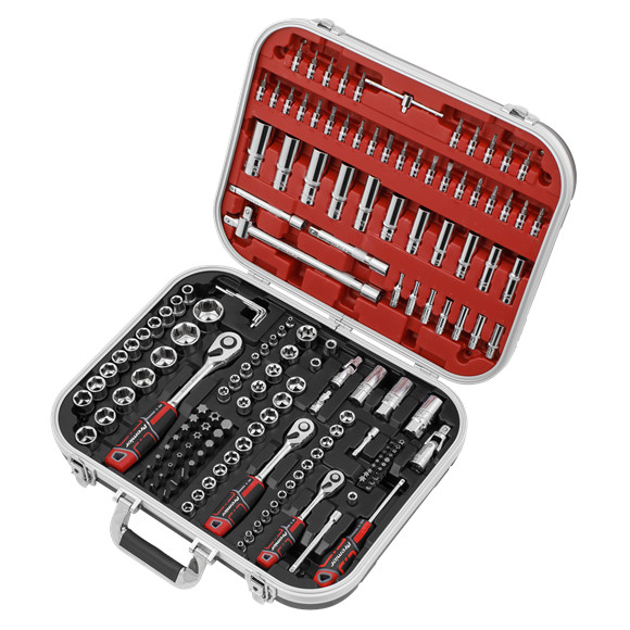 Sealey Socket Set WallDrive® Premier 172pc 1/4″ 3/8″ 1/2″Sq Drive Storage Case
