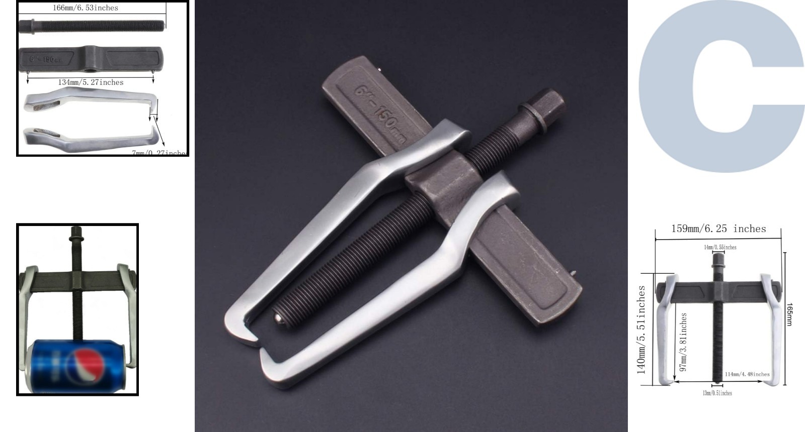 Adjustable Two Claw Bearing Puller – Chrome Vanadium, Sizes 4 to 14 Inches