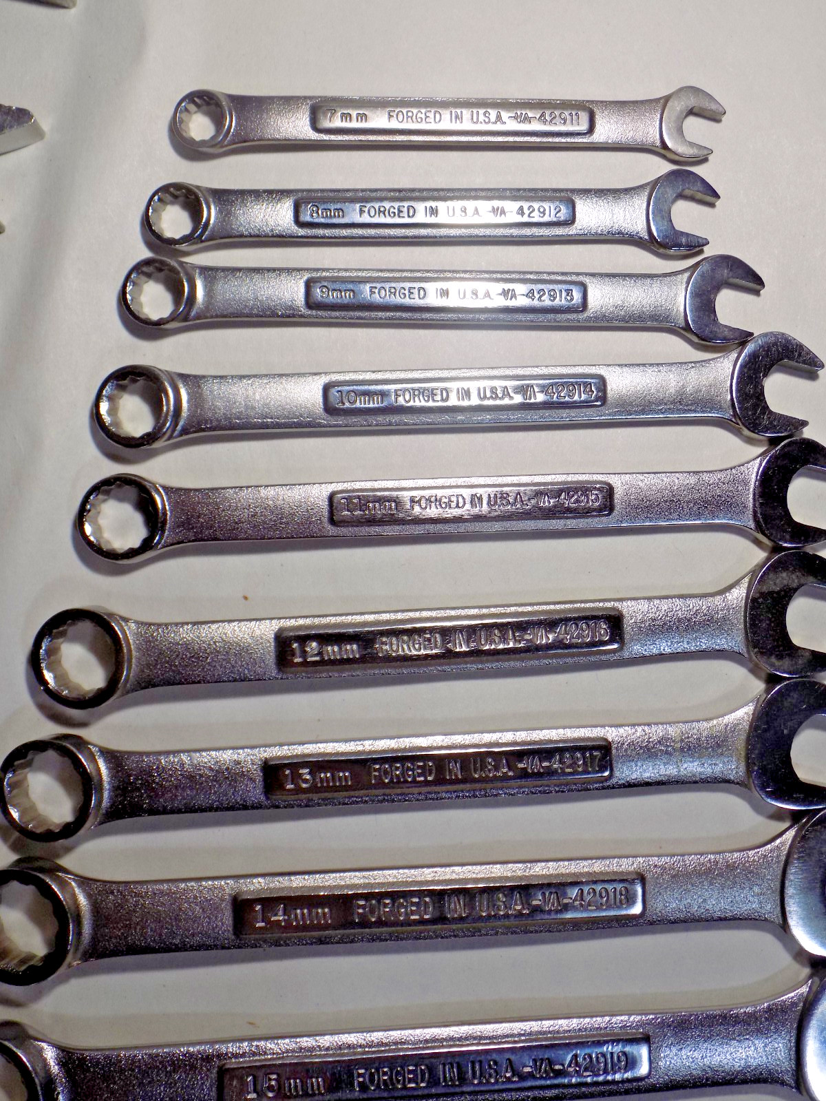XLNT 27 Pc. USA Craftsman -VA- 7-19MM/1/4″-1″ Combo Wrench Set-CLEAN