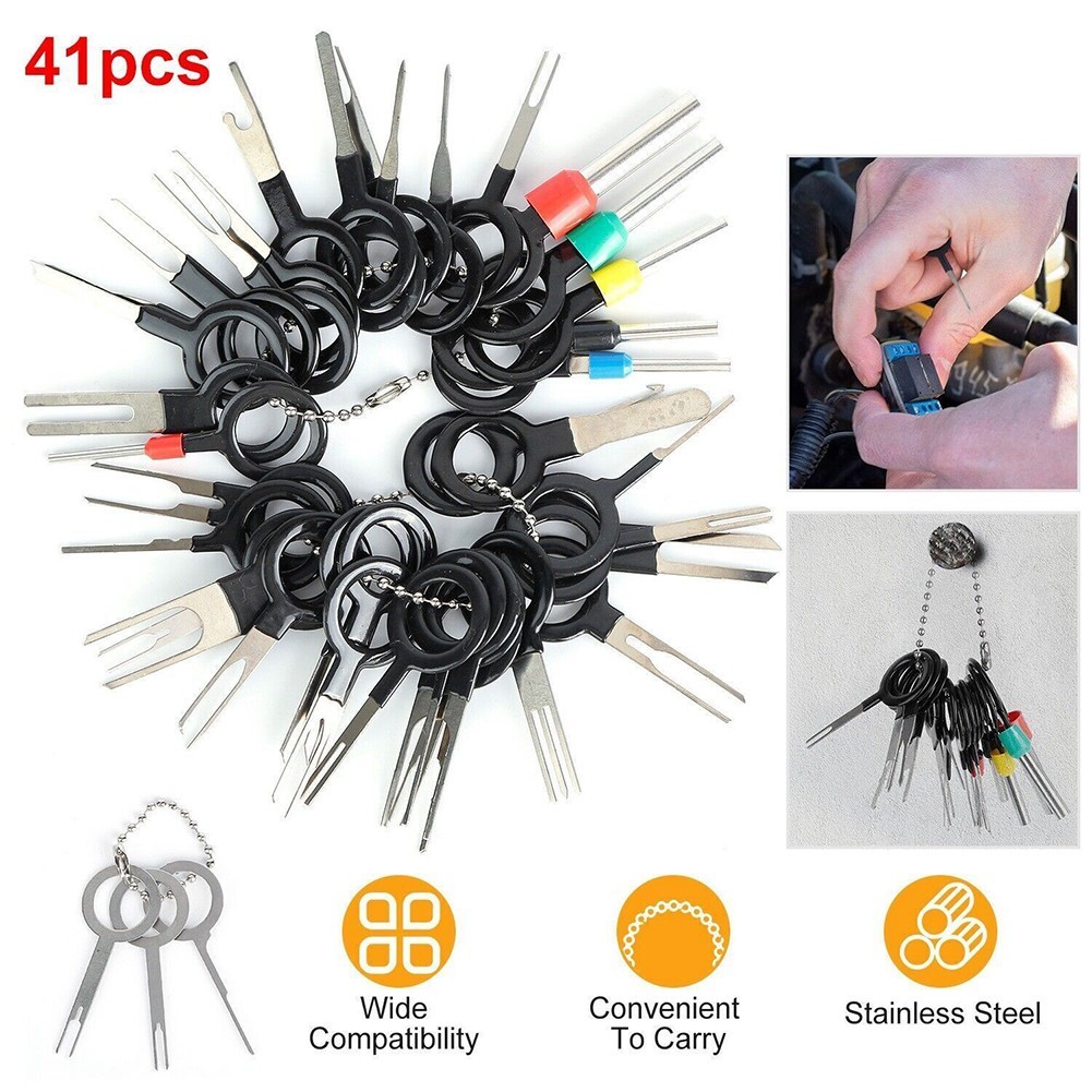Premium Stainless Steel Wire Terminal Extraction Tool Set 41PC Kit for Cars