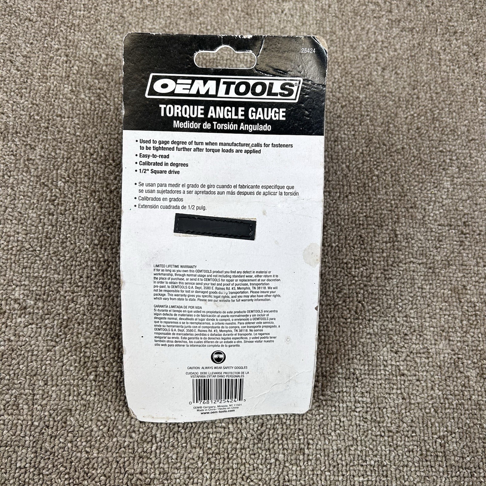 OEM Tools 25424 Torque Angle Gauge 1/2″ Drive Silver New in Package
