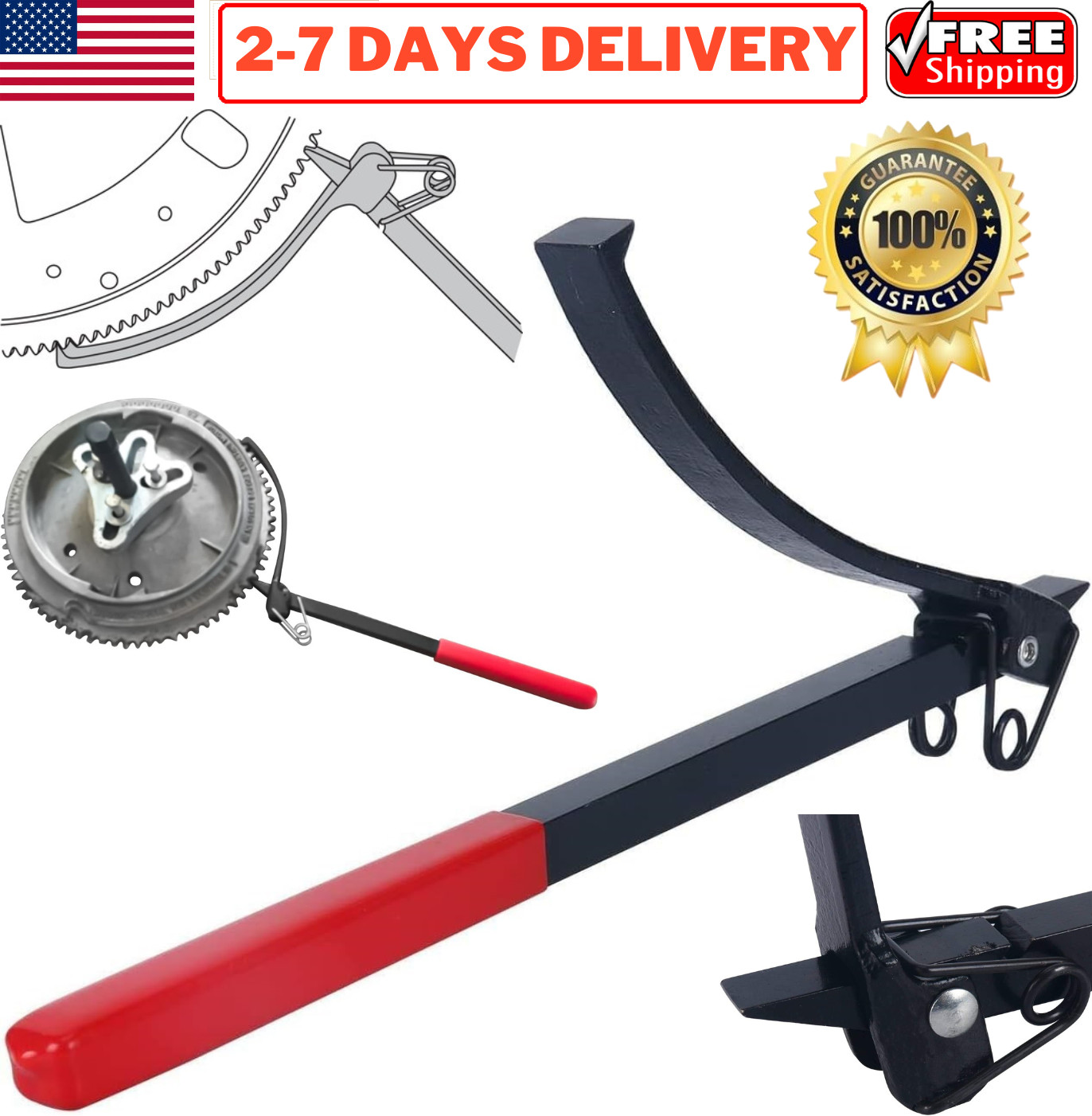 Flywheel Turner Wrench Flex Plates Turning Tool Holder Clamps Flywheel Plier Set