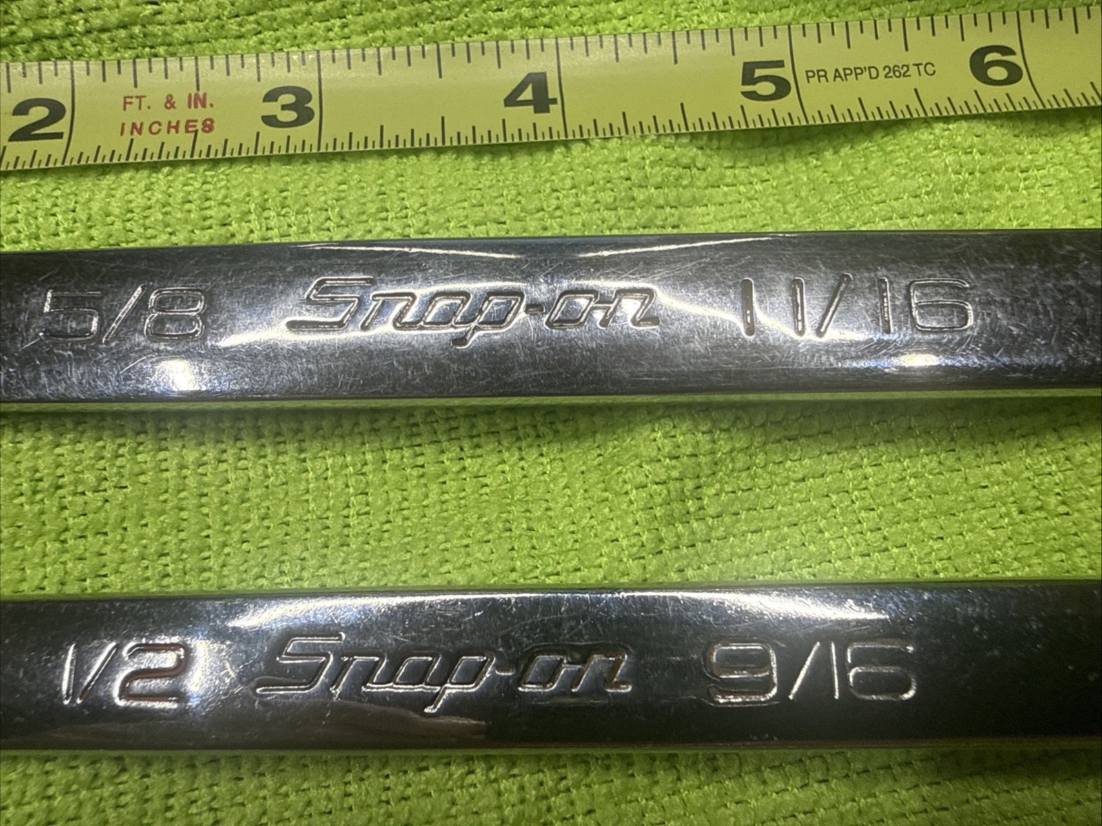Snap On 5/8 X 11/16 &1/2 x 9/16 6Pt Flank Double End Flare Nut Wrench USA set 2