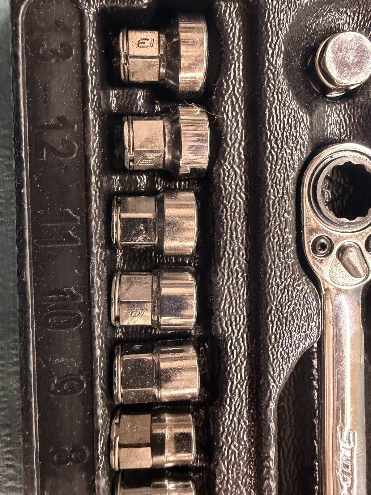 Snap On Tools Pass Threw 1/4 Inch Drive RAT 72A Metric, 5-13 , 12 Point .