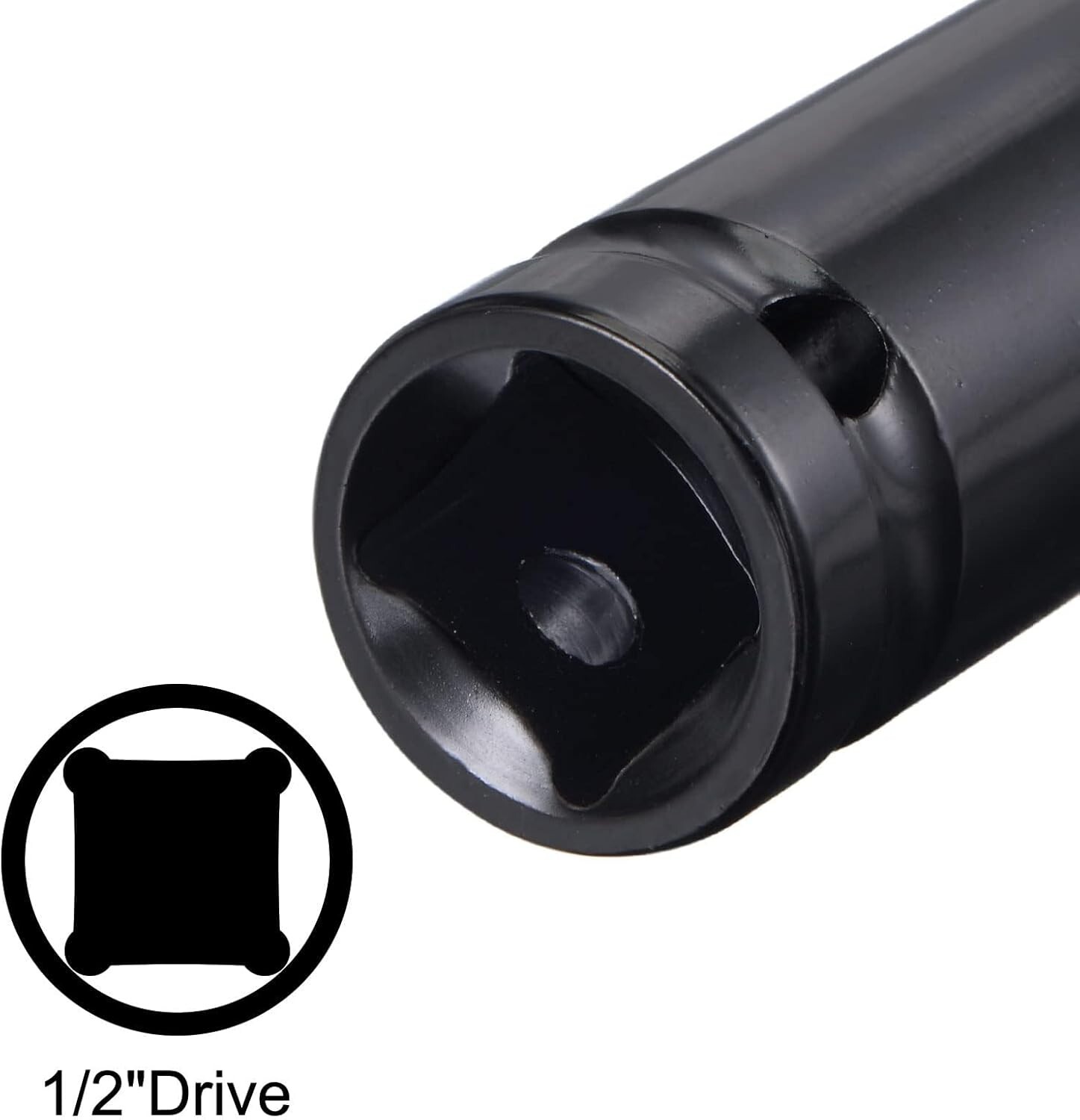 1/2″ Drive x 19mm Deep Impact Socket CR-V Steel 6″ Length 6-Point Metric Size