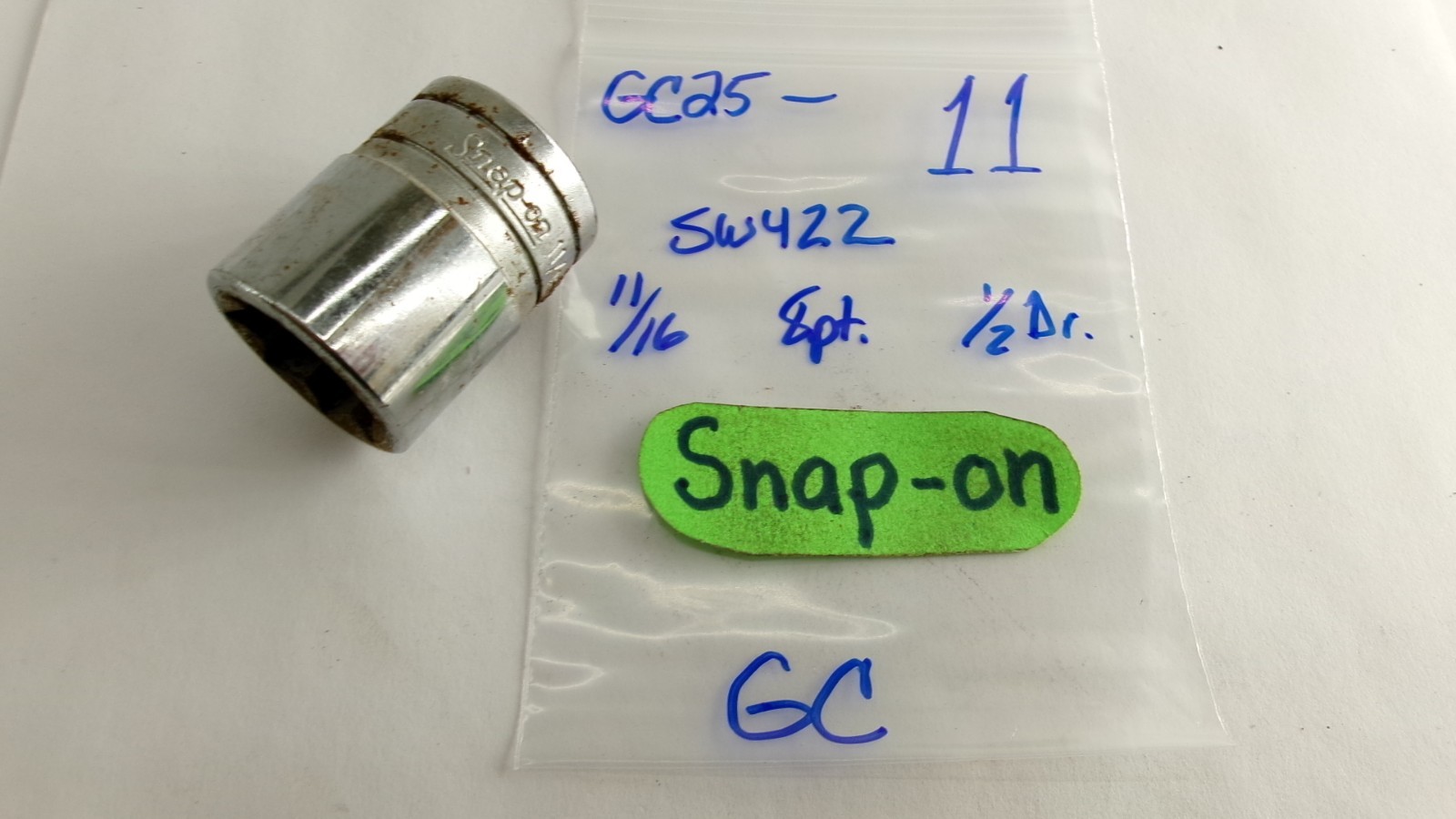 Snap-on tools USA 1/2″ drive 11/16″ SAE 8pt Double Square Socket SW422