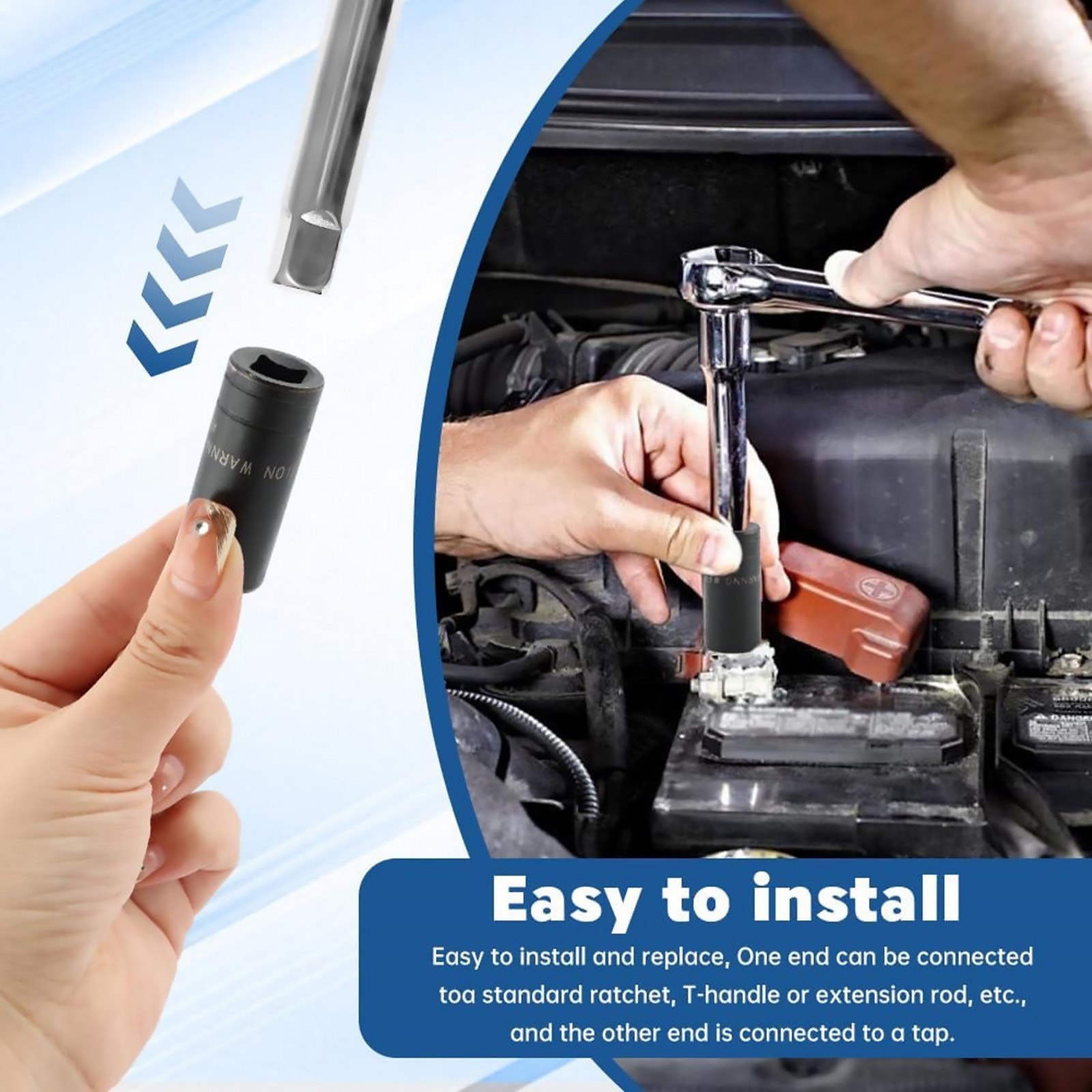 70500 Universal Tap Socket Set for Most Common Tap Sizes, Wide Application Range