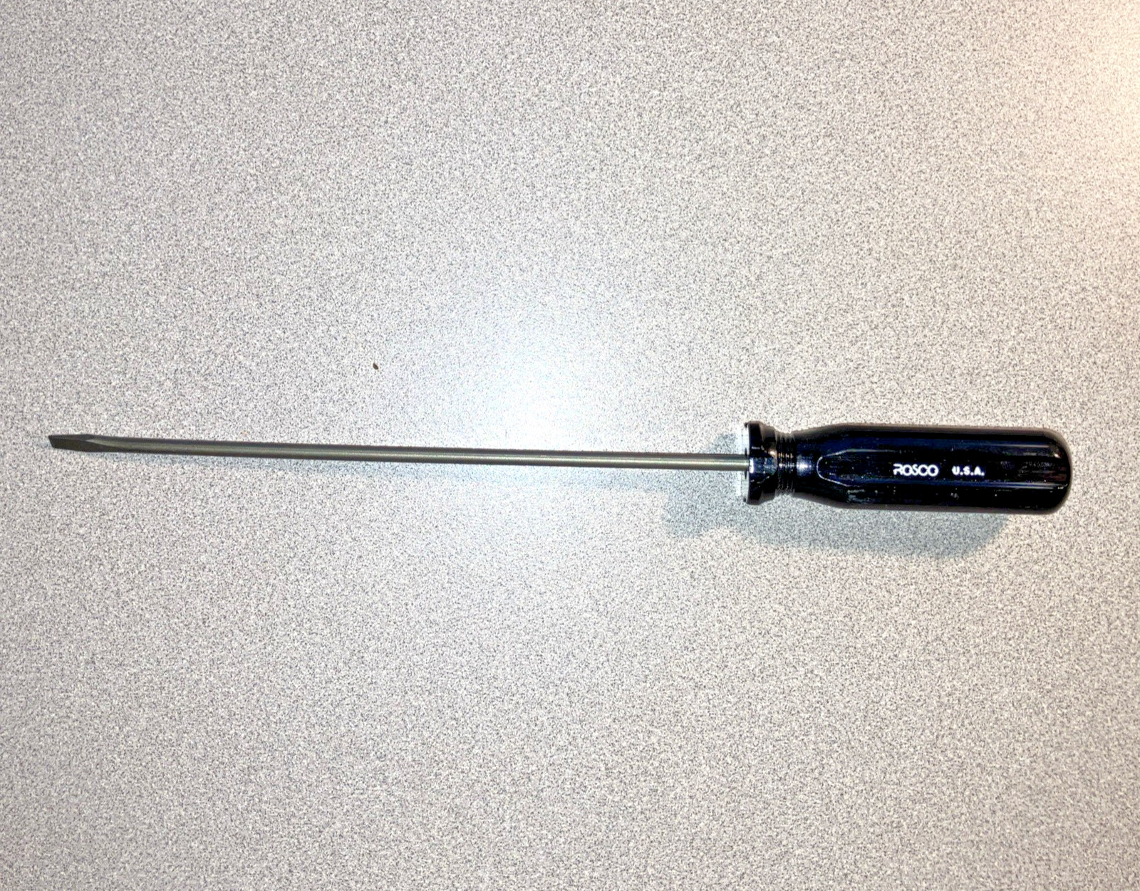 Rosco 3/16″ Tip Flat / Slotted Screwdriver Black 8″ Long Shaft Vintage USA