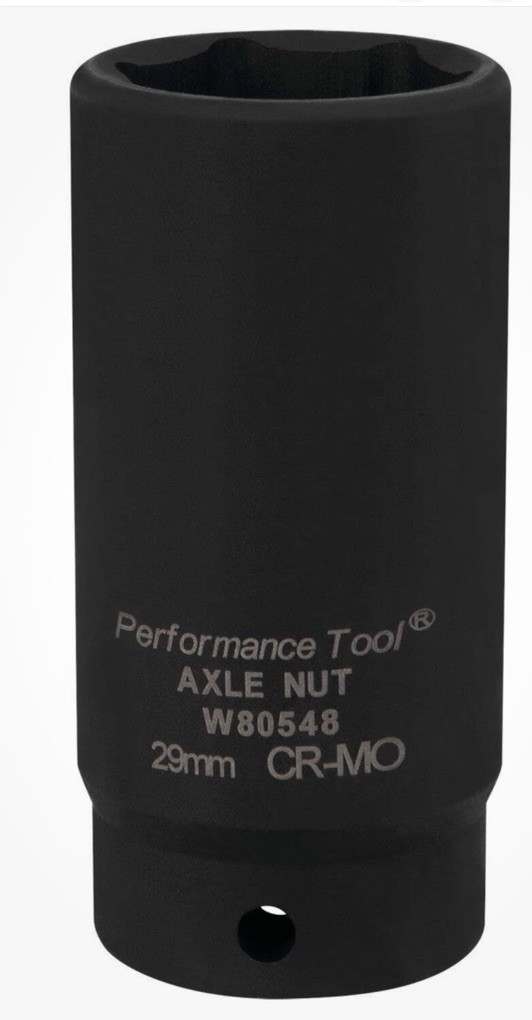 Performance Tool W80548 1/2″ Drive 29 mm 6 Point Axle Nut Socket – NEW!