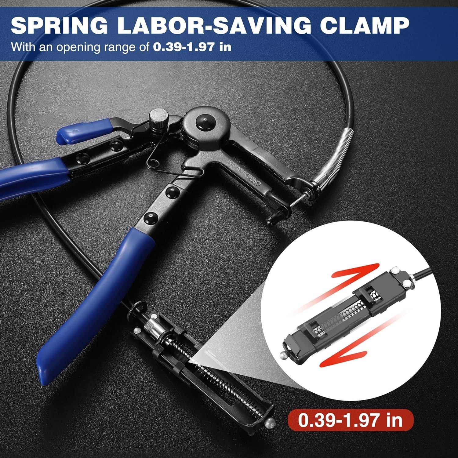 WORKPRO 27″ Flexible Hose Clamp Pliers Automotive Spring Clamp Removal Tool