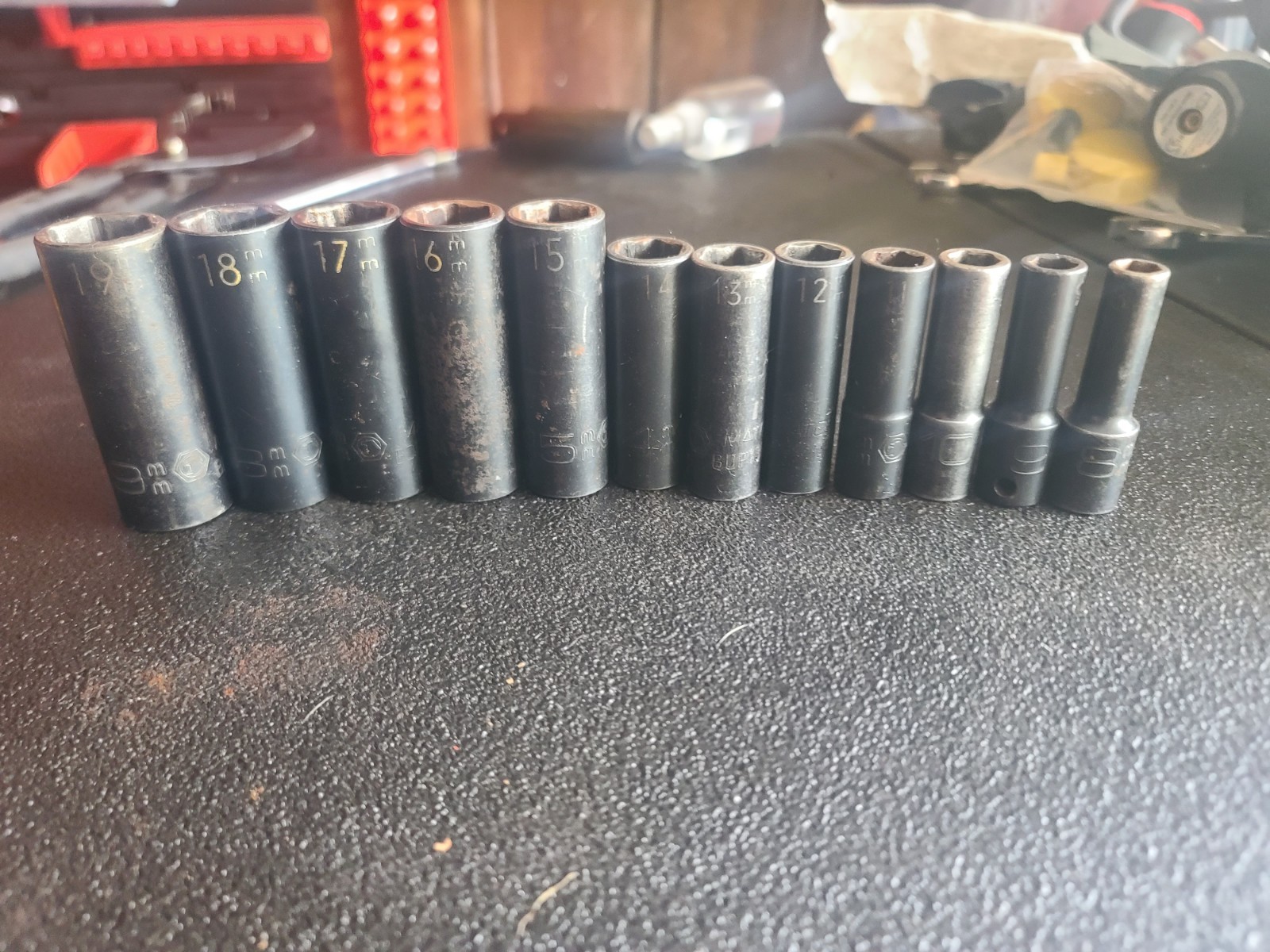 Matco Tools USA 12pc 3/8” Drive Metric Deep Impact Socket Set – 6 Point – 8-19mm