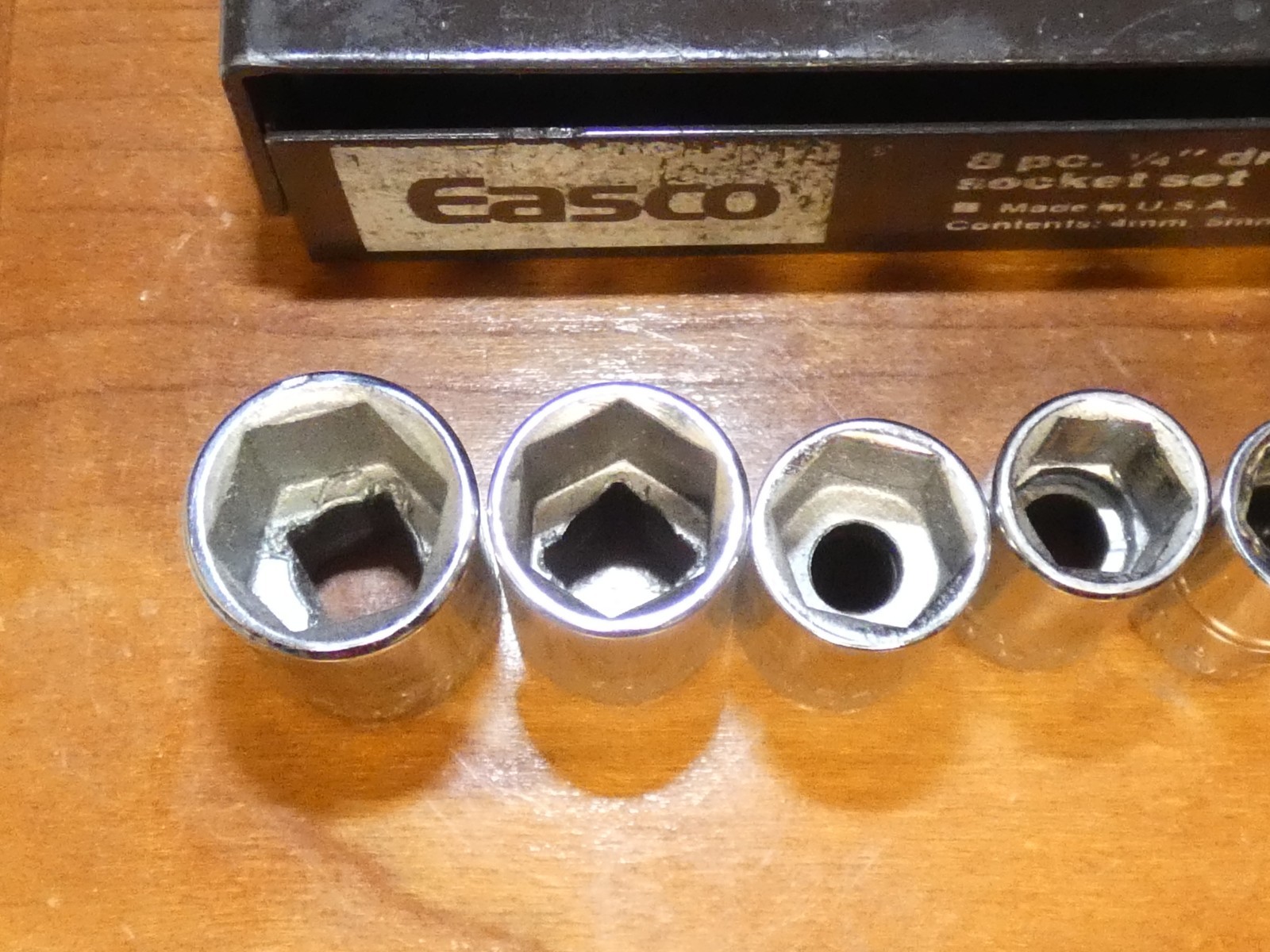 Vintage Easco 8 pc 1/4” Drive Metric Socket Set 91 150 4mm-11mm #BP