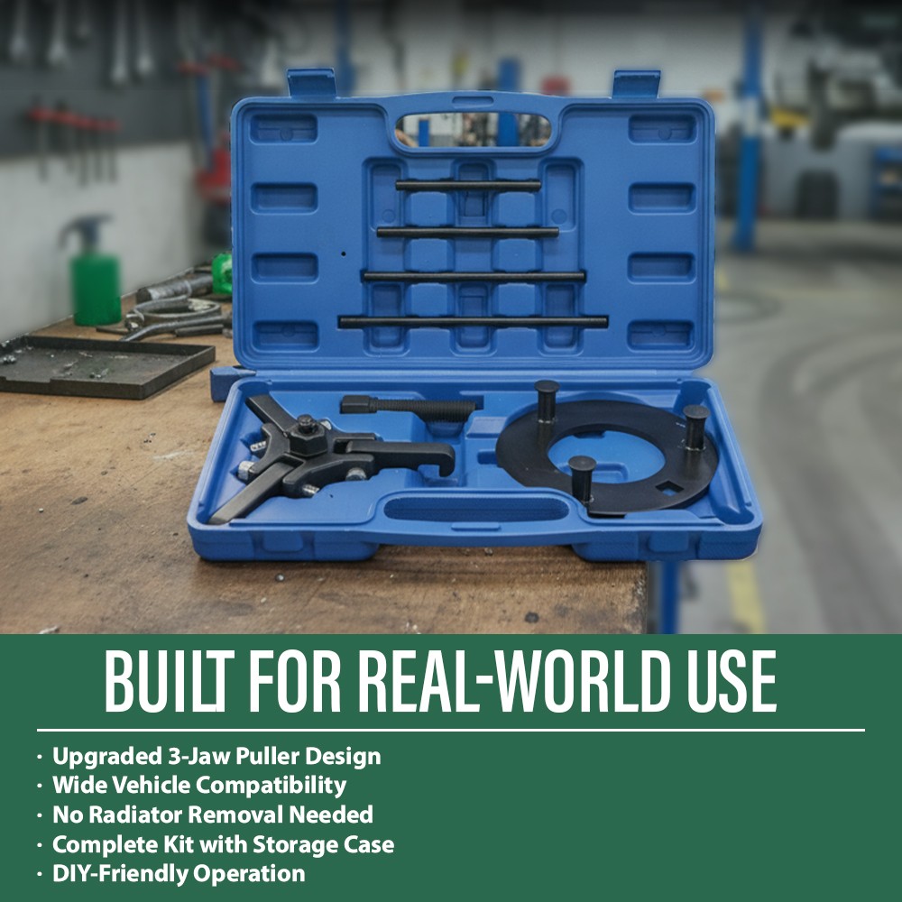 Harmonic Balancer Puller Set Upgraded 3-Jaw Pulley Puller with Holding Tool
