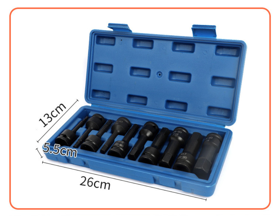 1/2» Drive Allen / hex key bit impact socket set H5 – H19MM Metric Deep NEW