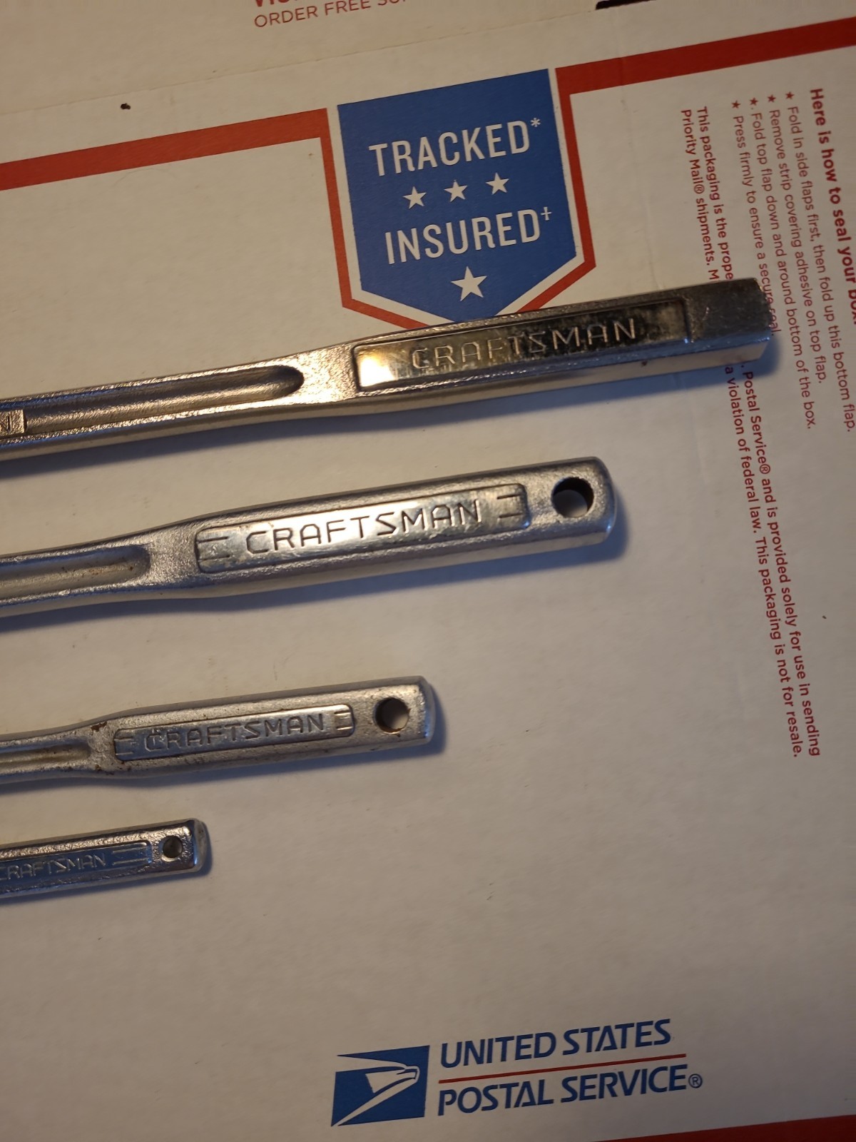 Craftsman USA 4-Piece Breaker Bar Set 1/4 + 3/8 + 1/2″ + 1/2″ long