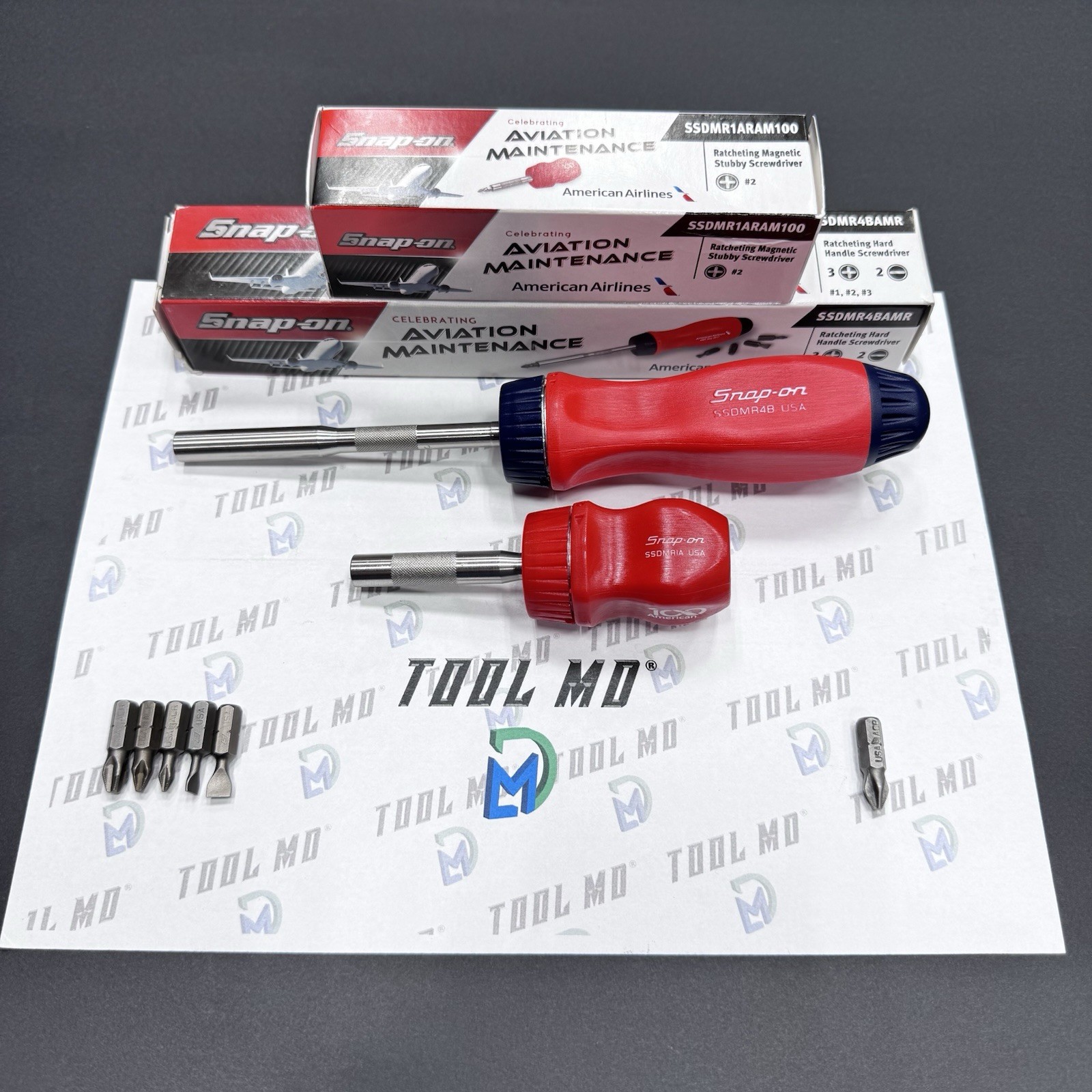 Snap-on Tools Aviation Maintenance Ratcheting Screwdriver Set SSDMR4BAMR