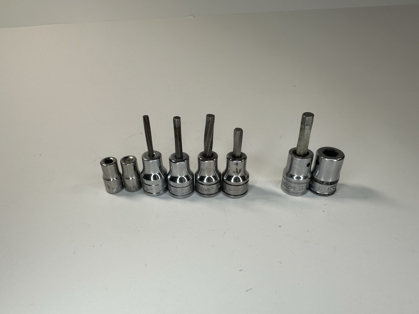 Snap On Tools USA Hex Allen Socket LOT of 8 BROKEN PARTS ONLY