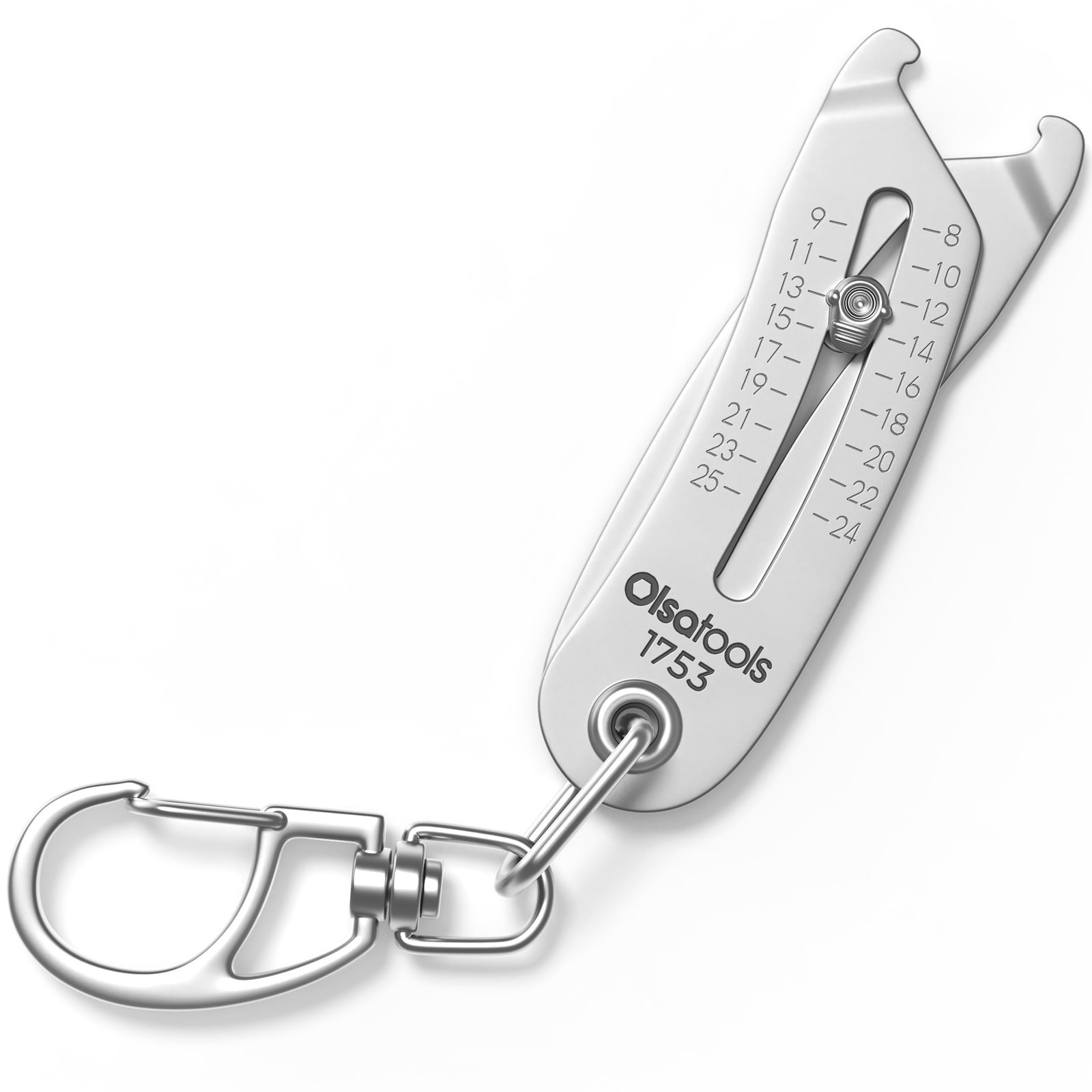 Olsa Tools Bolt Size Finder Keychain – 8-25mm & 5/16 to 1″, Metric & Sae