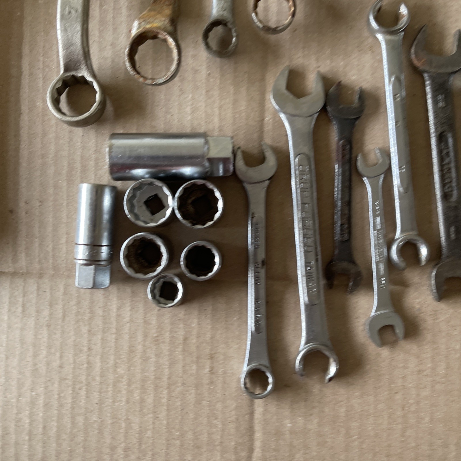Lot of 120 + Mixed Vintage Combination & Open Box End Wrenches Sockets Tools