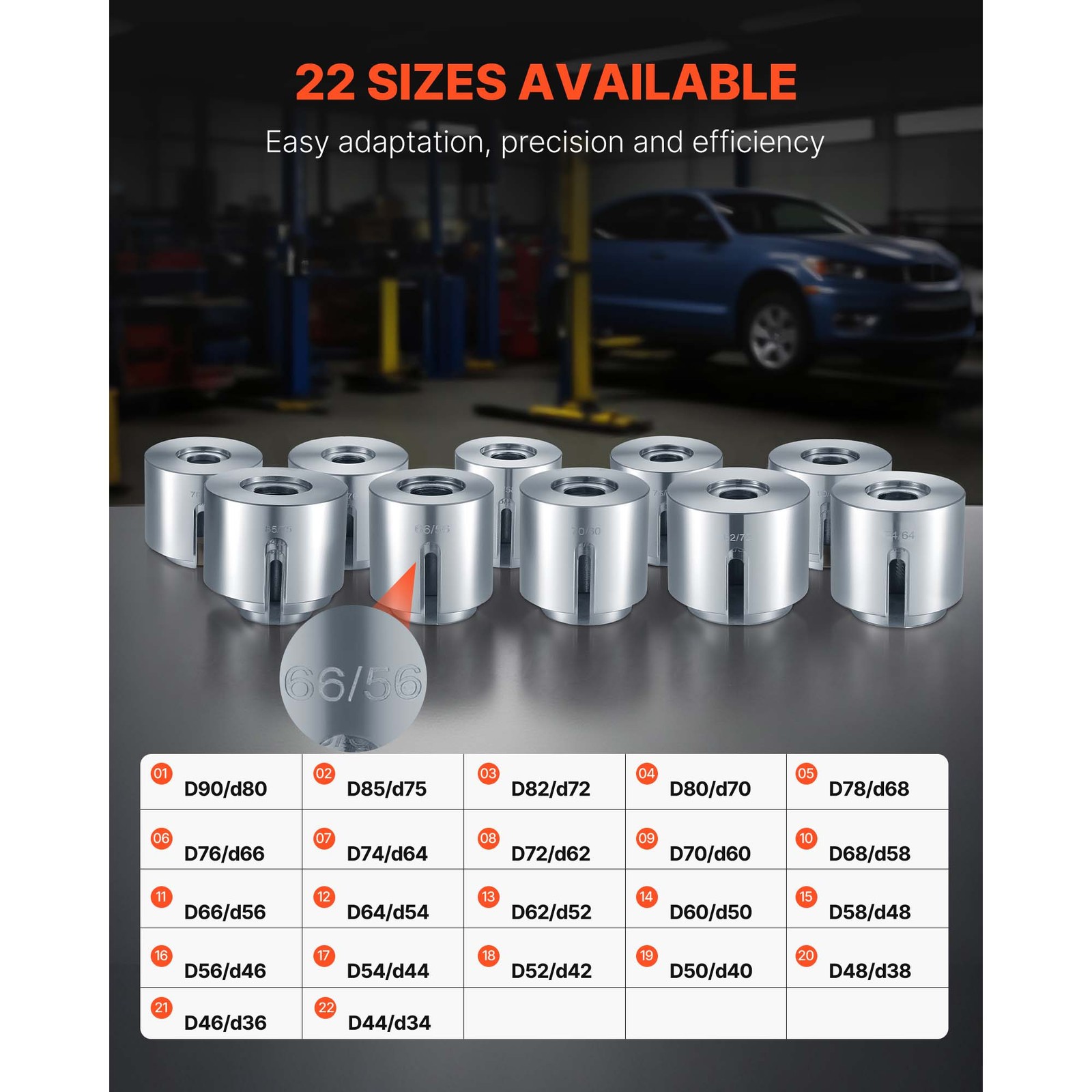 Uimoso 27 PCS Pull & Press Sleeve Kit for Bush and Bearing Removal/Insertion
